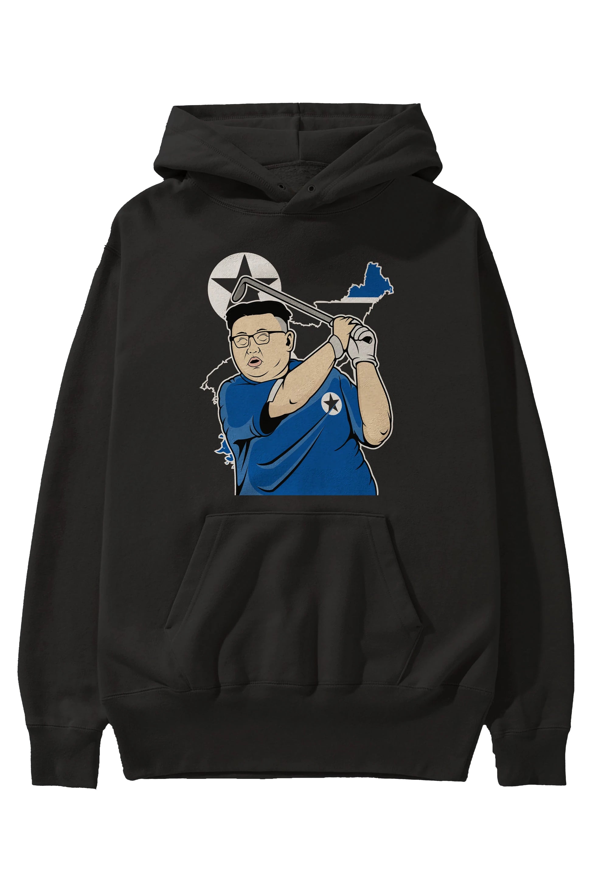 Kim Golf Ön Baskılı Hoodie Oversize Kapüşonlu Sweatshirt Erkek Kadın Unisex