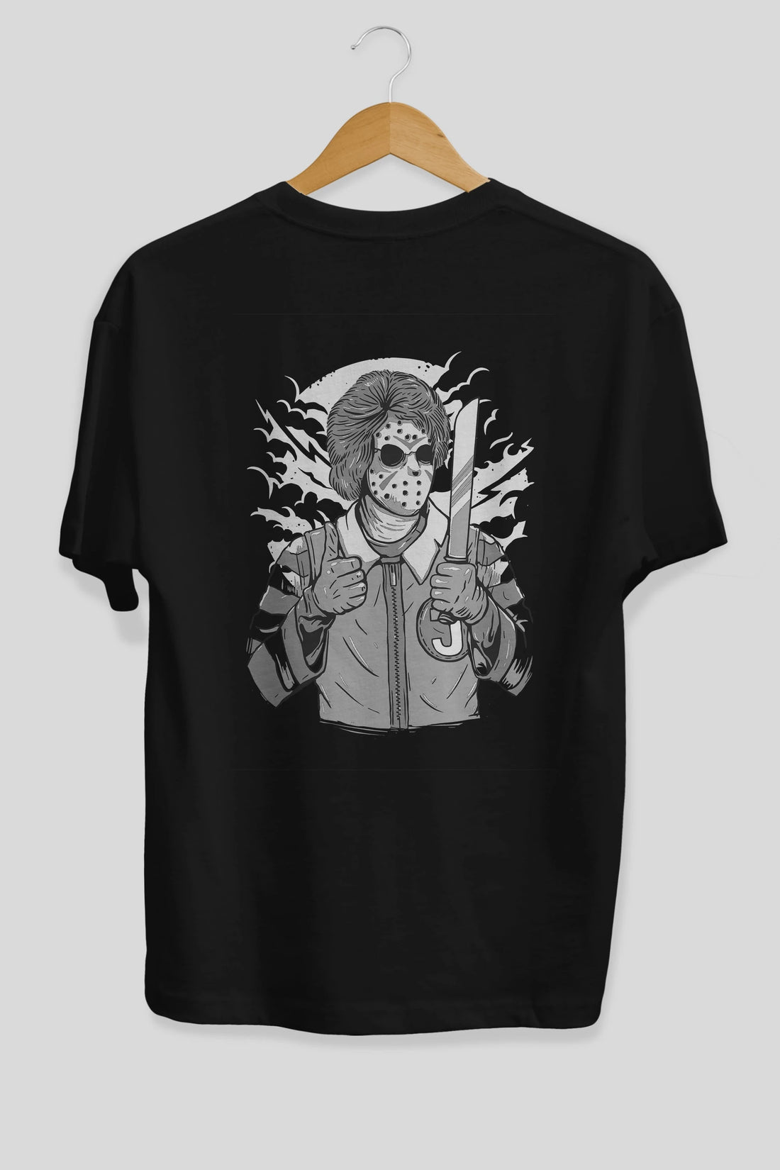 Clown Killer Arka Baskılı Oversize t-shirt Erkek Kadın Unisex %100 Pamuk
