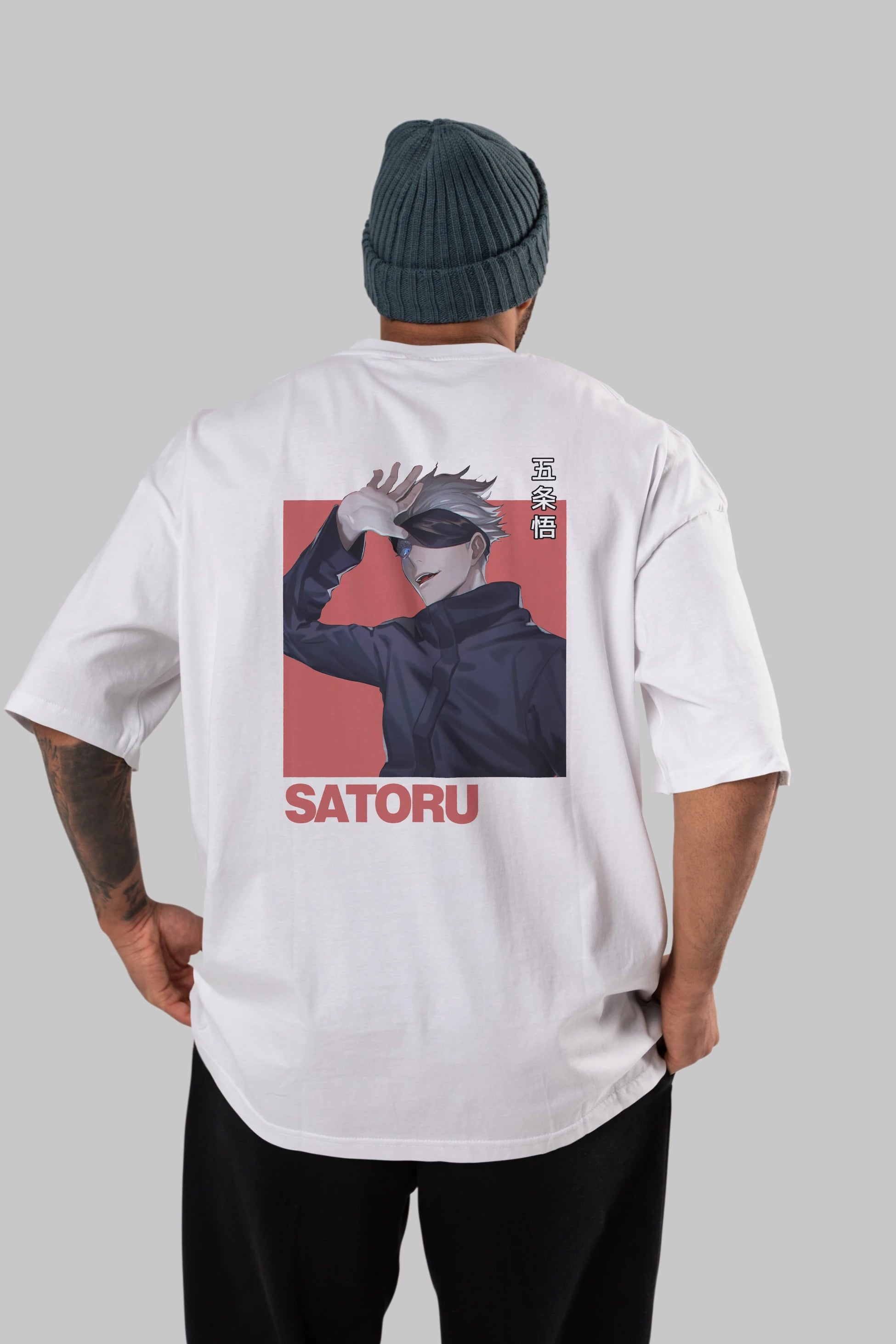 SATORU GOJO 2 Anime Arka Baskılı Oversize t-shirt Erkek Kadın Unisex