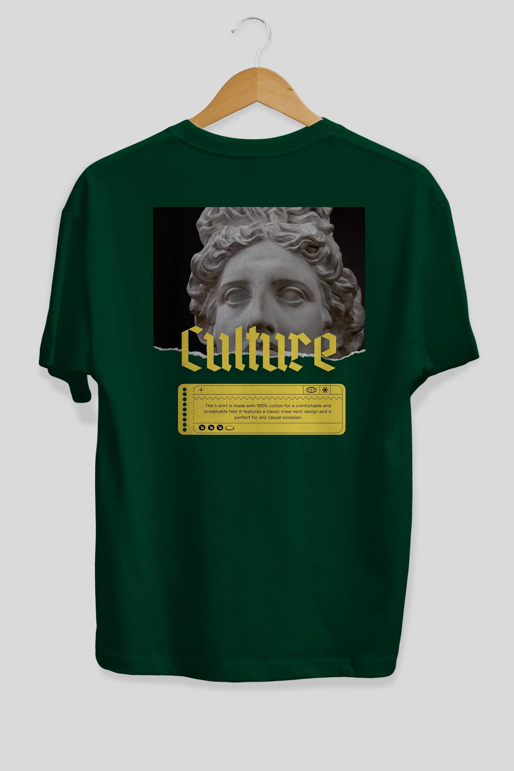 Culture Yazılı Arka Baskılı Oversize t-shirt Erkek Kadın Unisex