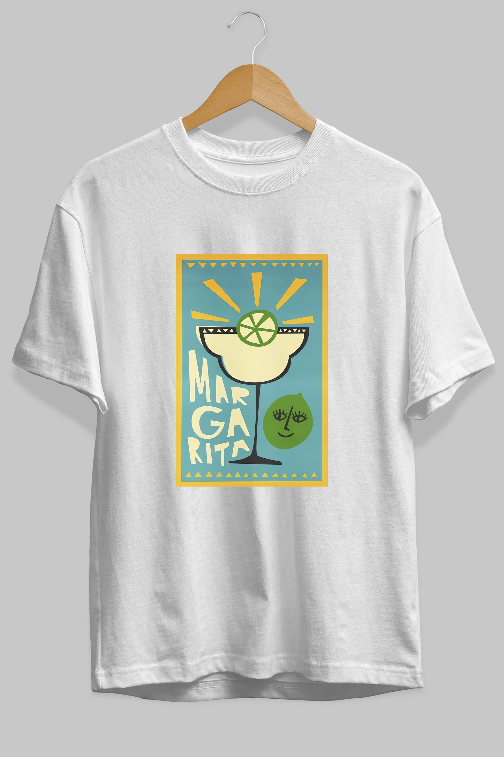 Margarita 4 Ön Baskılı Oversize t-shirt Erkek Kadın Unisex %100 Pamuk Bisiklet Yaka tişort