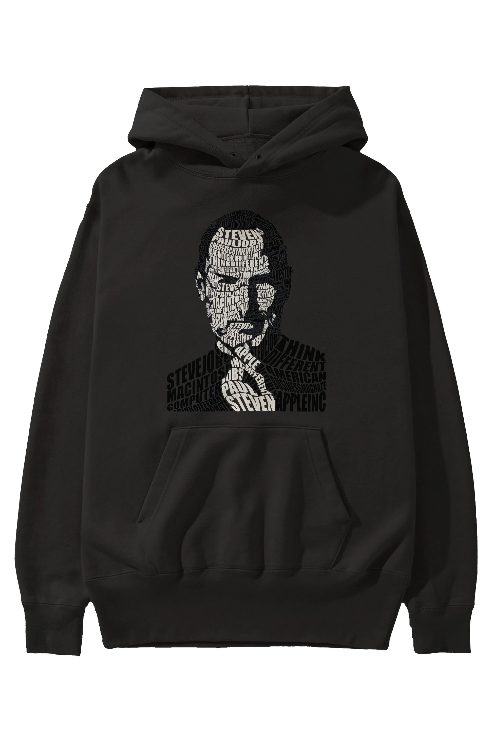 Steve Jobs Calligram Ön Baskılı Hoodie Oversize Kapüşonlu Sweatshirt Erkek Kadın Unisex
