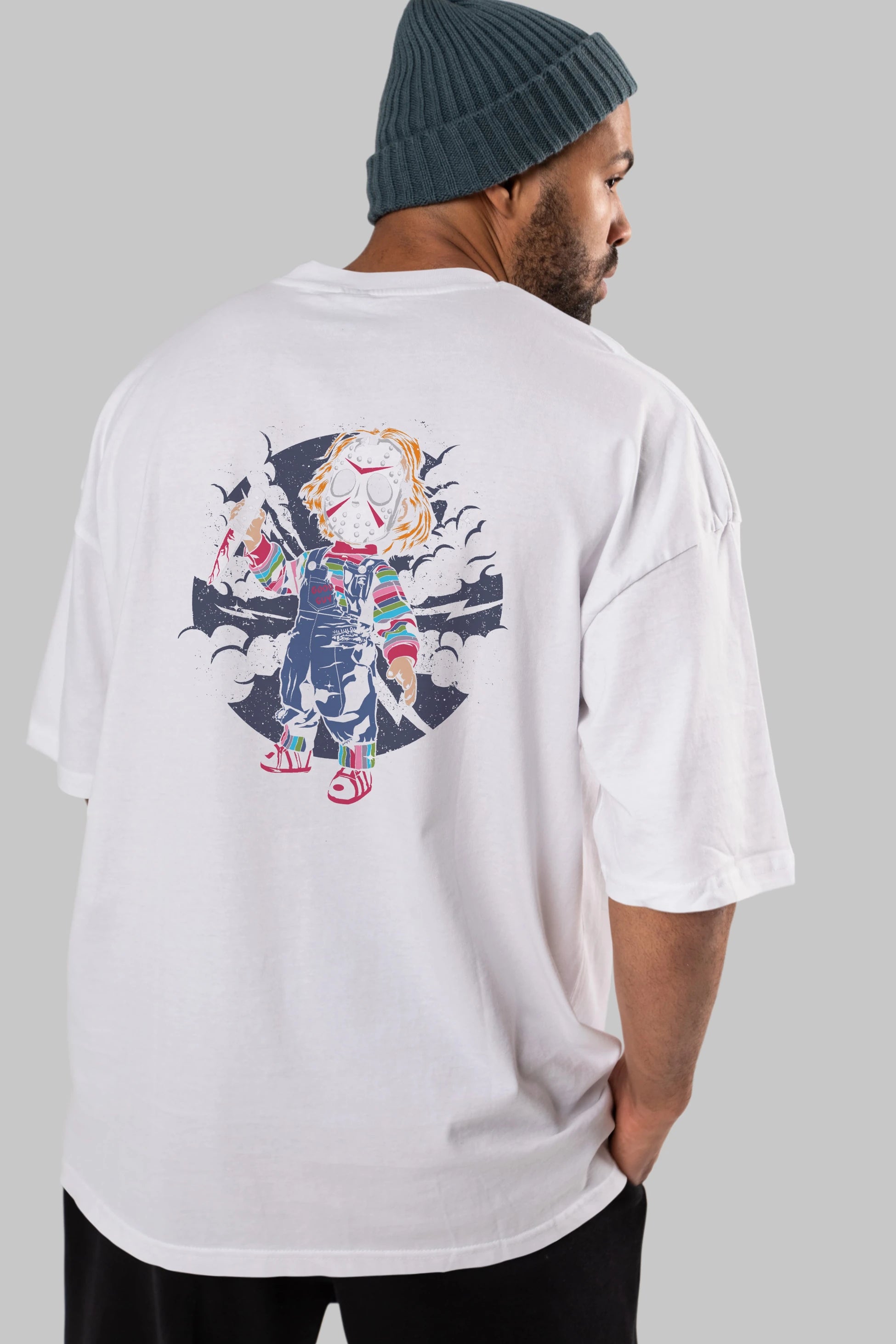 Chucky Arka Baskılı Oversize t-shirt Erkek Kadın Unisex %100 Pamuk