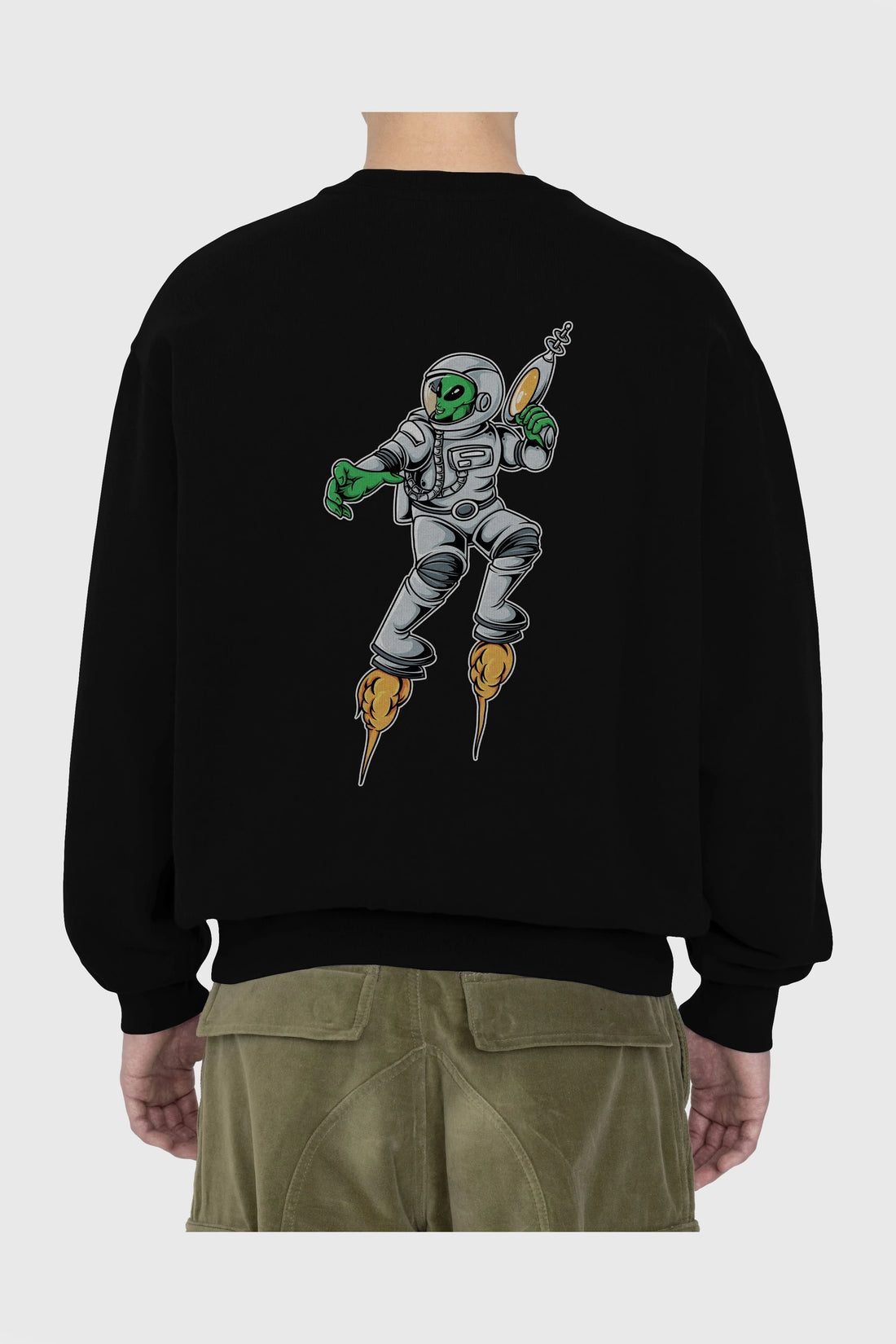 Alien Wars Tshirt Arka Baskılı Oversize Sweatshirt Erkek Kadın Unisex