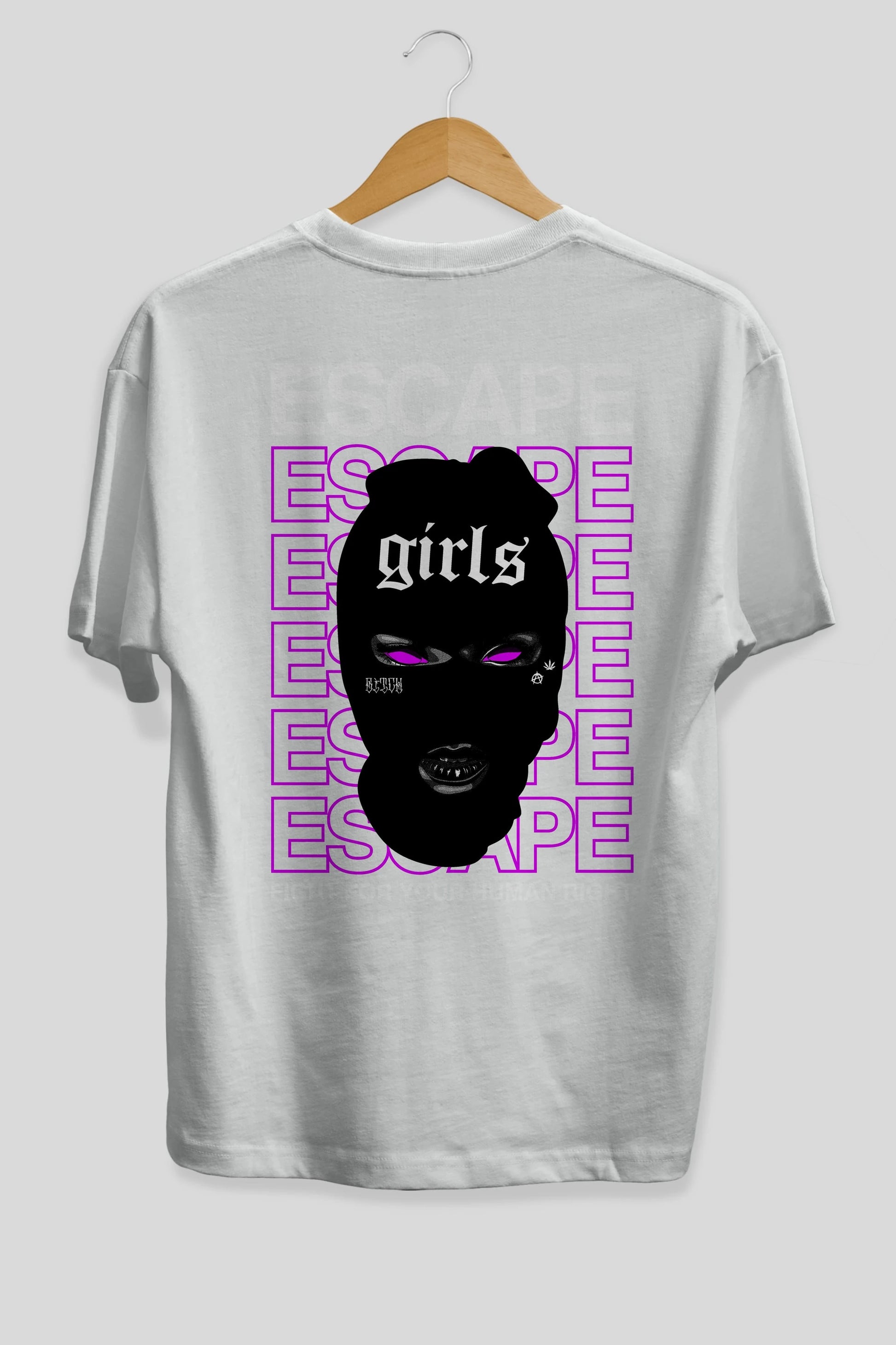 Escape Girl Arka Baskılı Oversize t-shirt Erkek Kadın Unisex