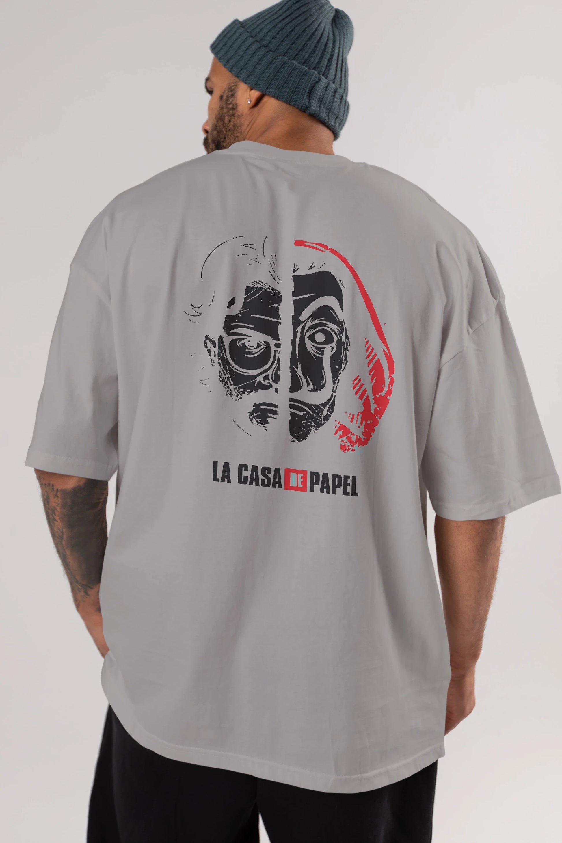 La Casa De Papel (9) Arka Baskılı Oversize t-shirt Erkek Kadın Unisex %100 Pamuk Bisiklet Yaka tişort