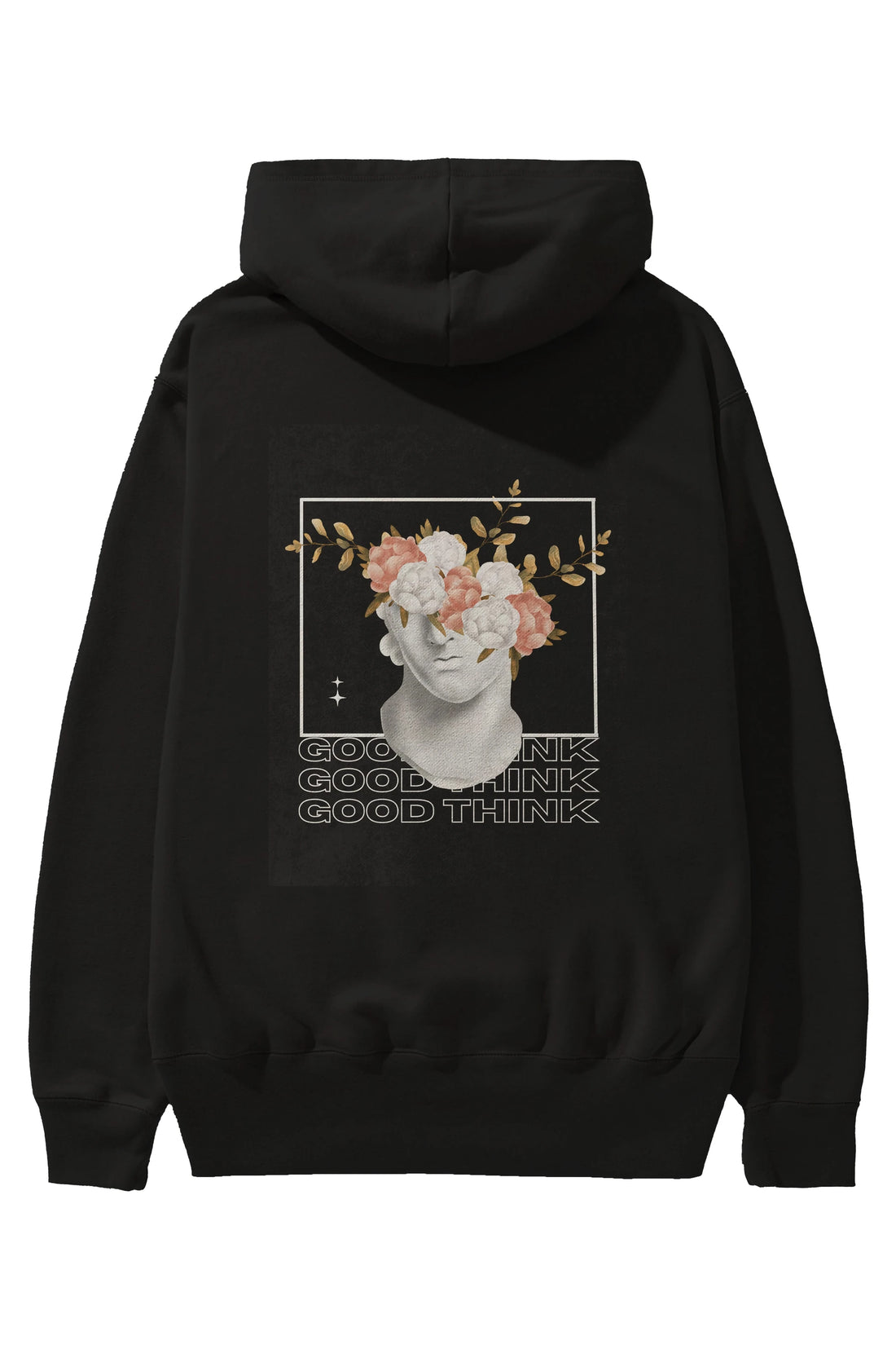 Good Think Yazılı Arka Baskılı Oversize Hoodie Kapüşonlu Sweatshirt Erkek Kadın Unisex