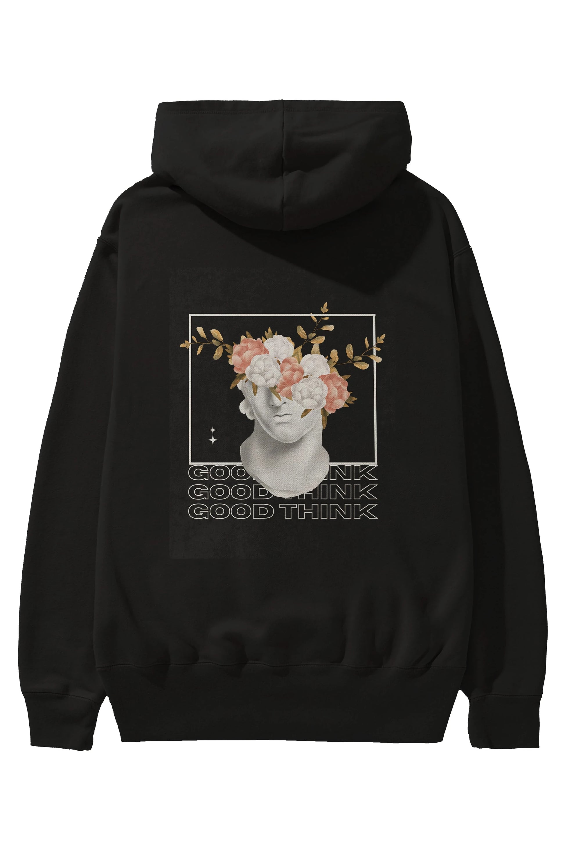 Good Think Yazılı Arka Baskılı Oversize Hoodie Kapüşonlu Sweatshirt Erkek Kadın Unisex