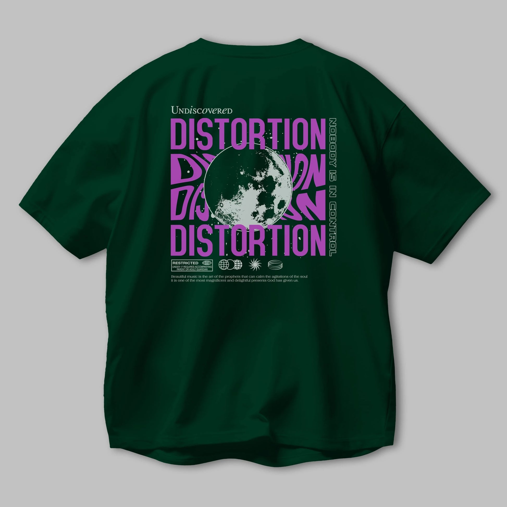 Distortion Arka Baskılı Oversize t-shirt Erkek Kadın Unisex