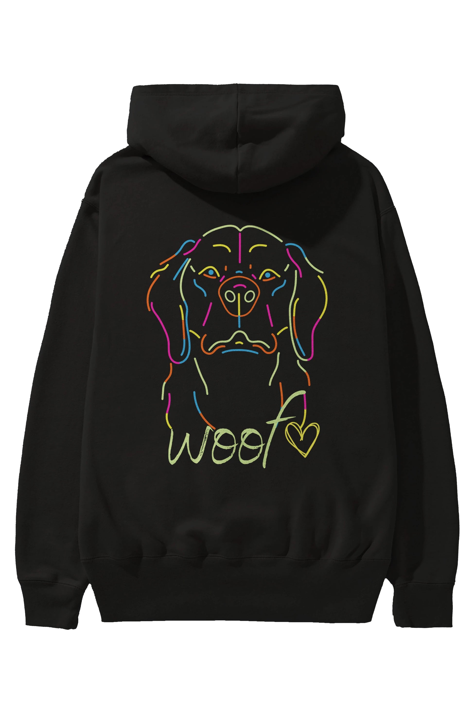 Neon Dog Arka Baskılı Oversize Hoodie Kapüşonlu Sweatshirt Erkek Kadın Unisex