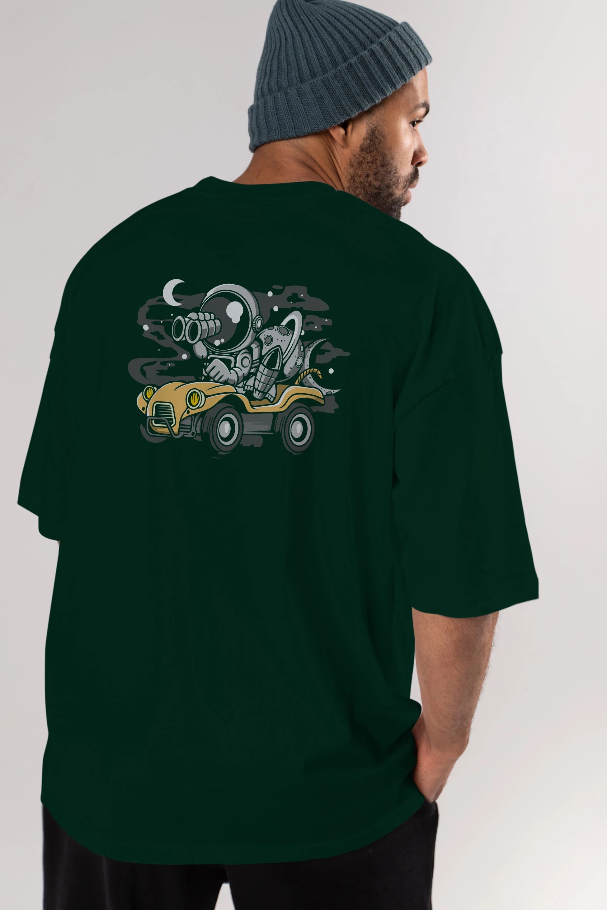 Astronaut Adventure Arka Baskılı Oversize t-shirt Erkek Kadın Unisex