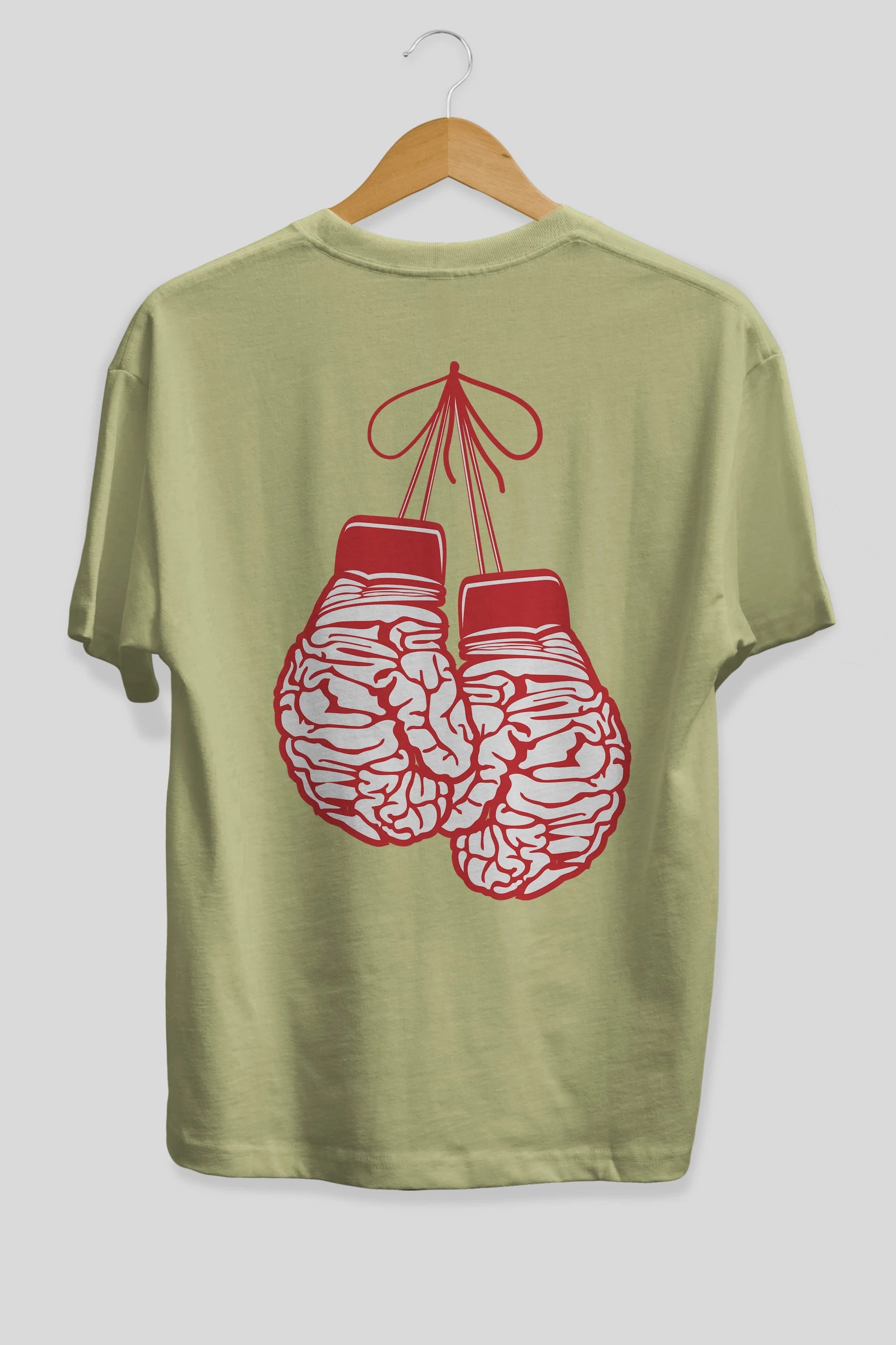 Brain Gloves Arka Baskılı Oversize t-shirt %100 pamuk Erkek Kadın Unisex