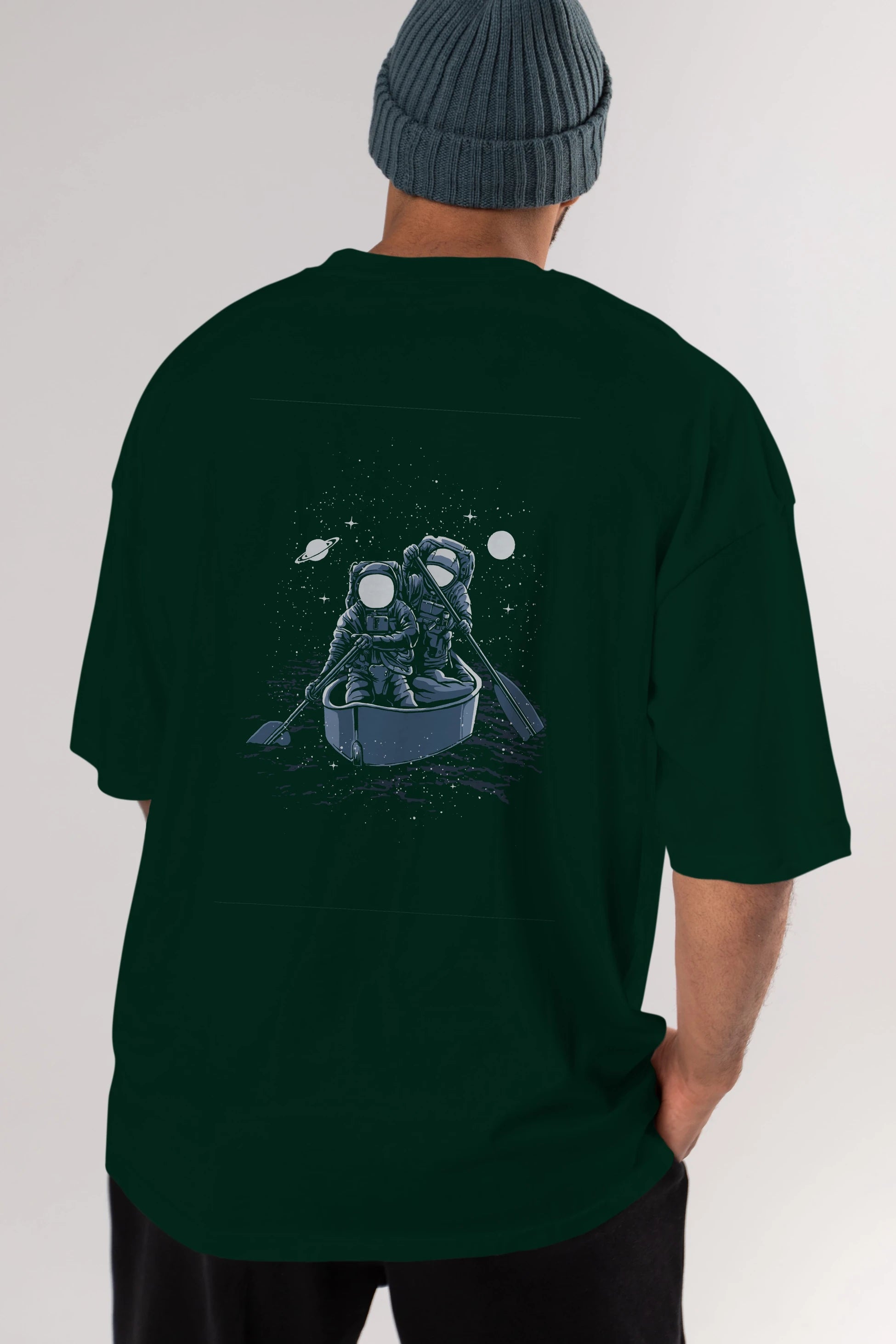 Across The Galaxy Arka Baskılı Oversize t-shirt Erkek Kadın Unisex %100 Pamuk