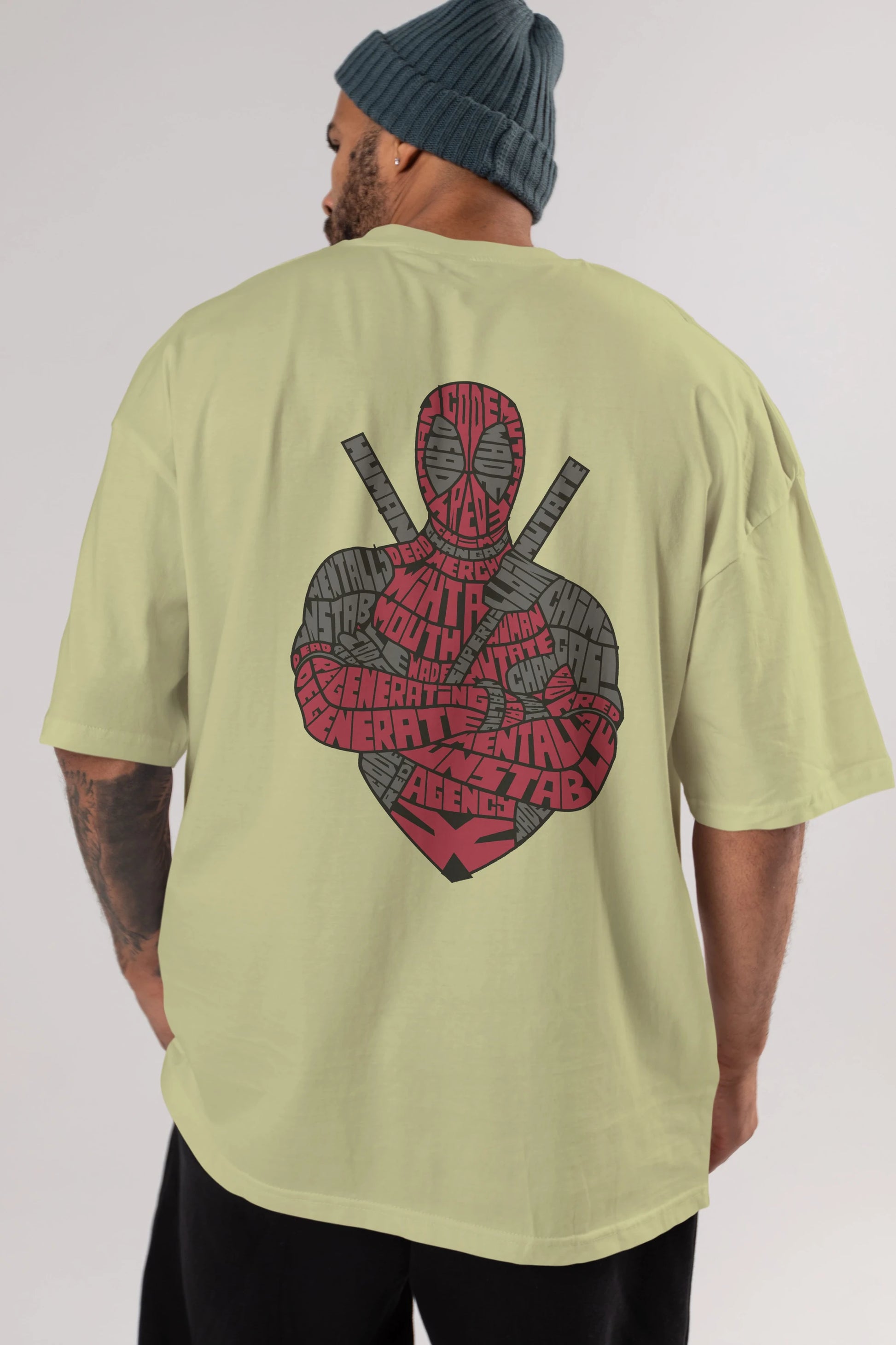 Dead Red Arka Baskılı Oversize t-shirt %100 pamuk Erkek Kadın Unisex