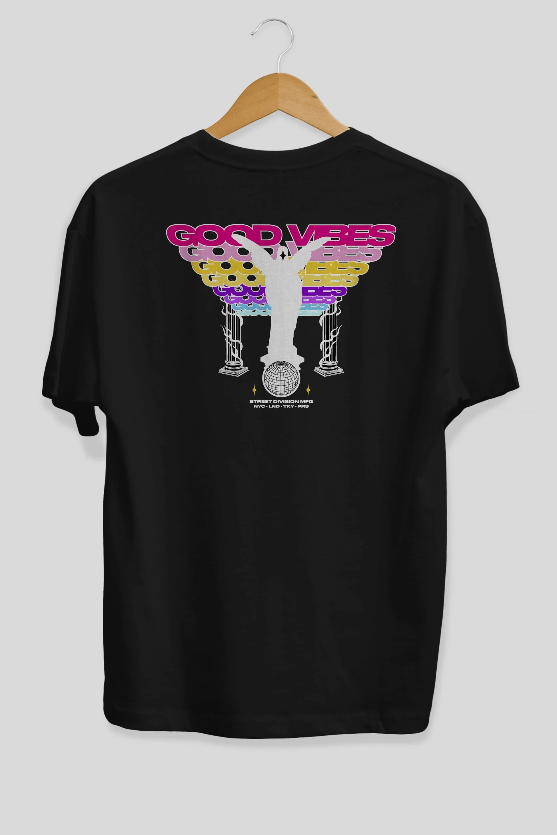 Good Vibes Arka Baskılı Oversize t-shirt Erkek Kadın Unisex