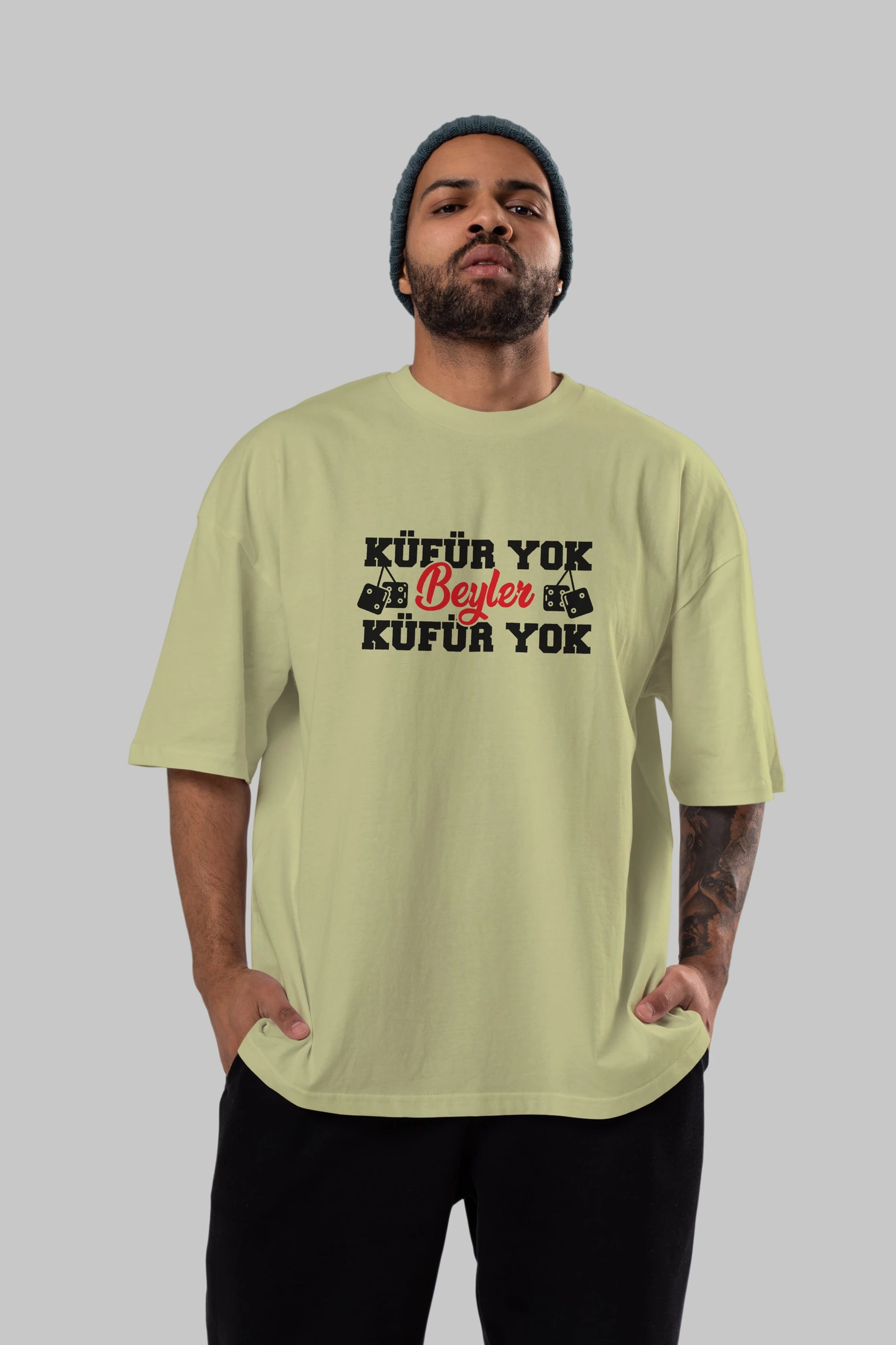 Küfür Yok Beyler Ön Baskılı Oversize t-shirt %100 pamuk Erkek Kadın Unisex