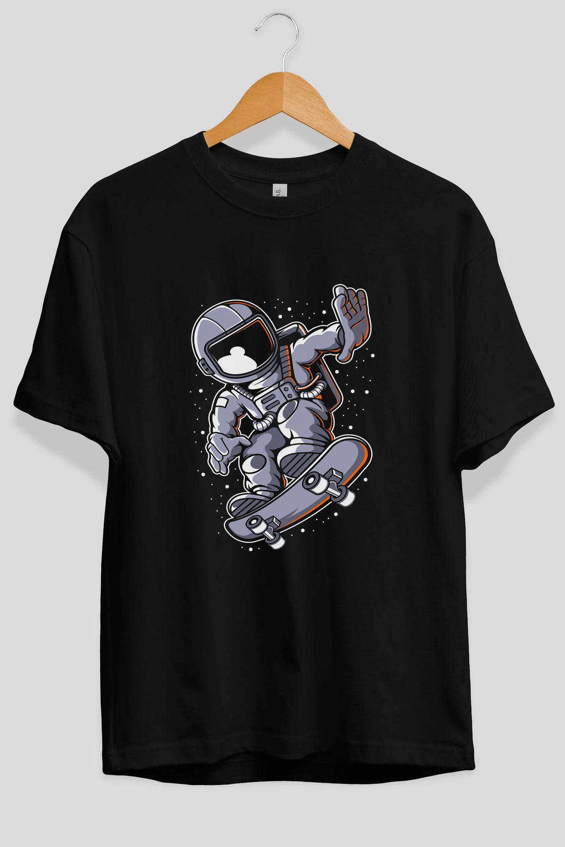 Astronaut Skateboard Ön Baskılı Oversize t-shirt Erkek Kadın Unisex