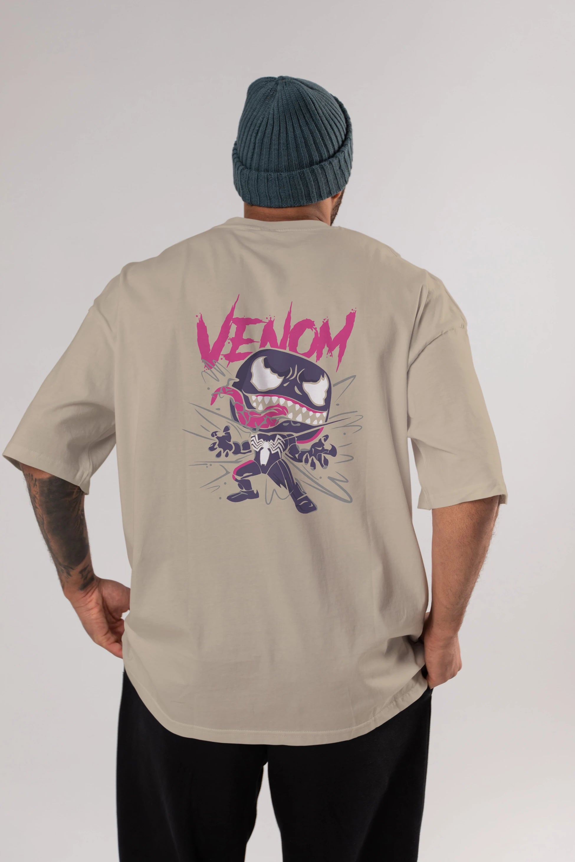 Venom (20) Arka Baskılı Oversize t-shirt Erkek Kadın Unisex %100 Pamuk Bisiklet Yaka tişort