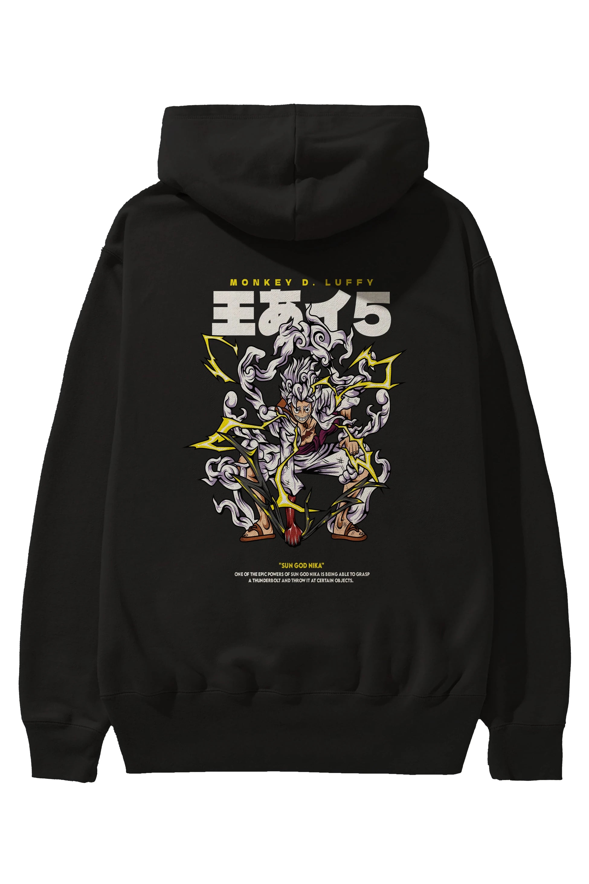 Monkey D. Luffy GEAR5 1 Anime Arka Baskılı Hoodie Oversize Kapüşonlu Sweatshirt Erkek Kadın Unisex