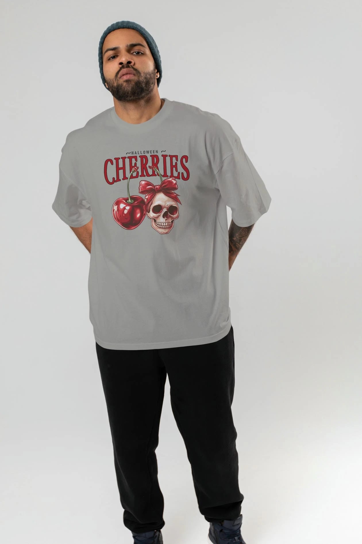Cherry Cherries 1 Ön Baskılı Oversize t-shirt Erkek Kadın Pamuk Bisiklet Yaka tişort