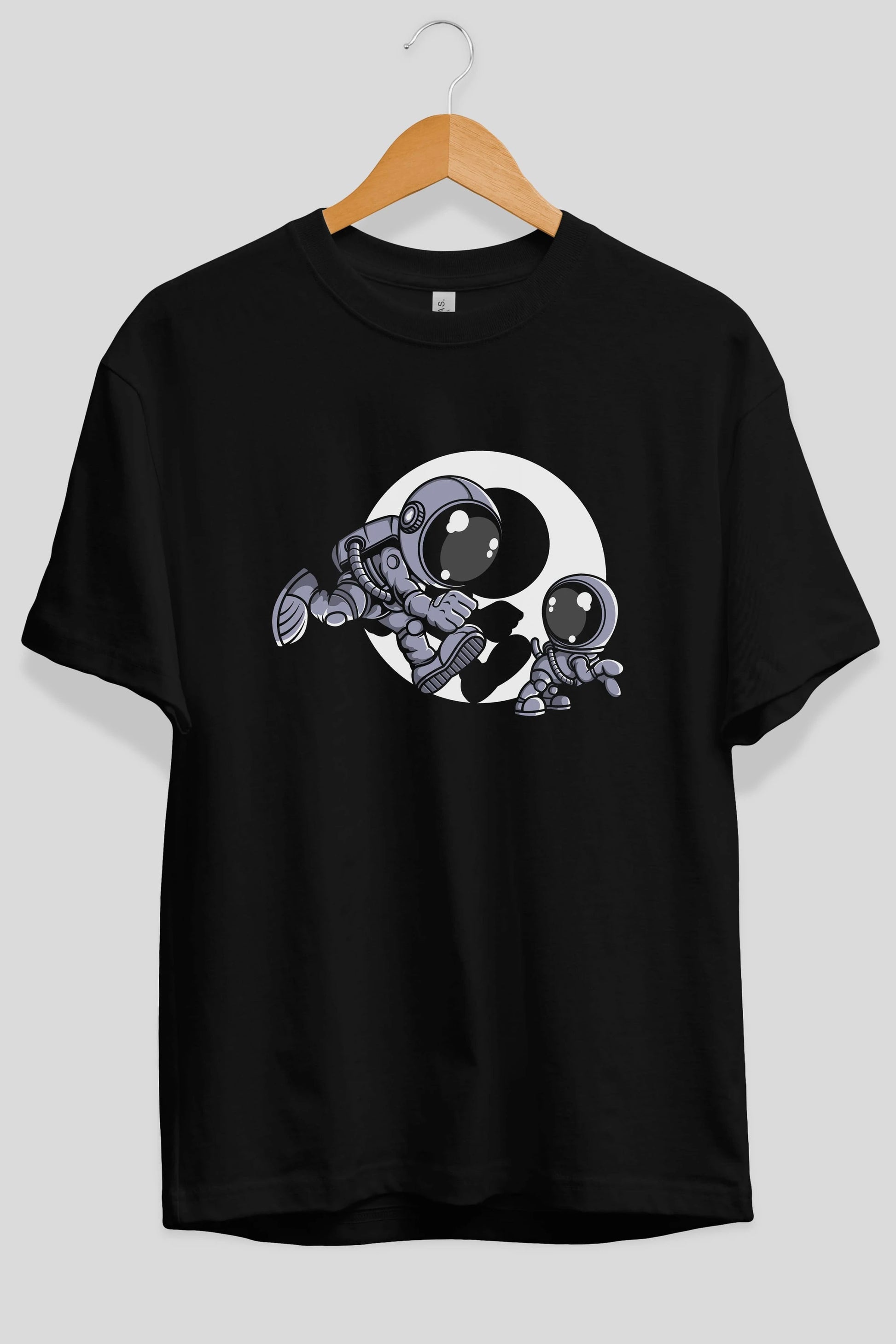 Astronaut And Little Dog Ön Baskılı Oversize t-shirt Erkek Kadın Unisex