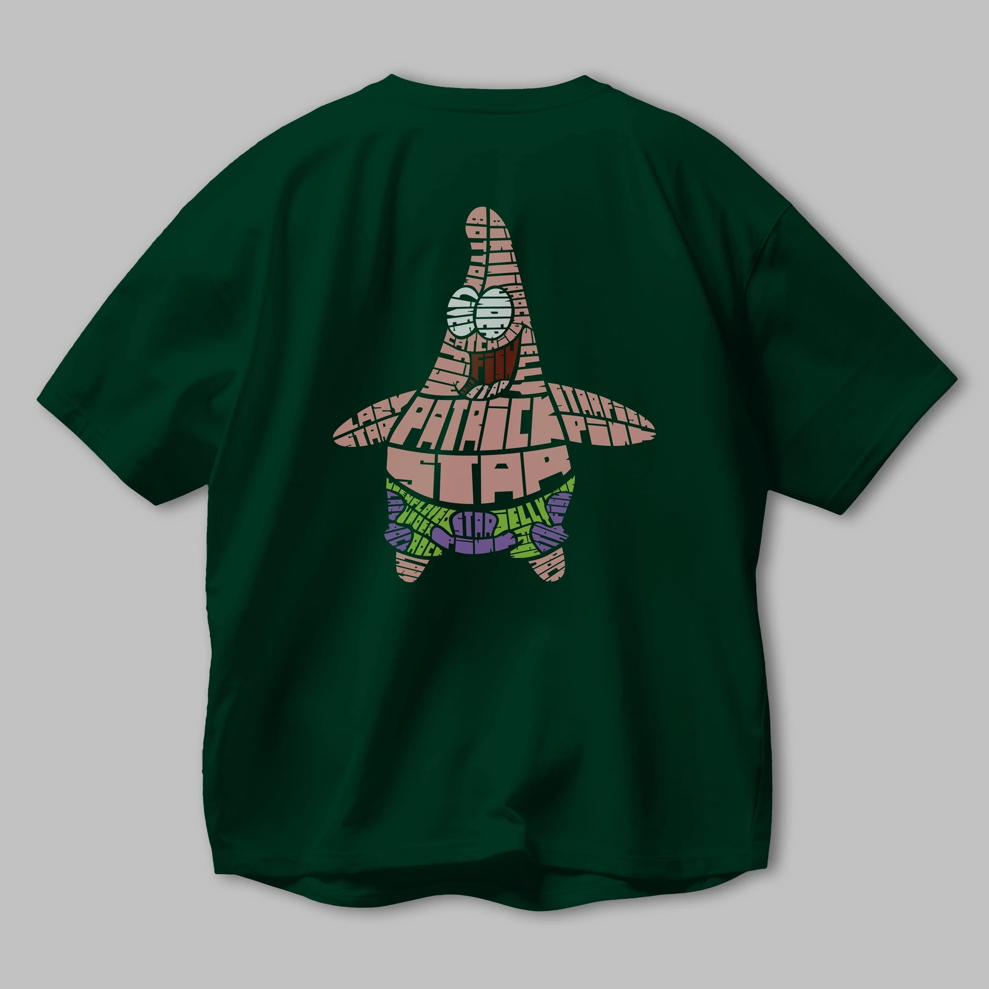 Patrick Star Arka Baskılı Oversize t-shirt %100 pamuk Erkek Kadın Unisex