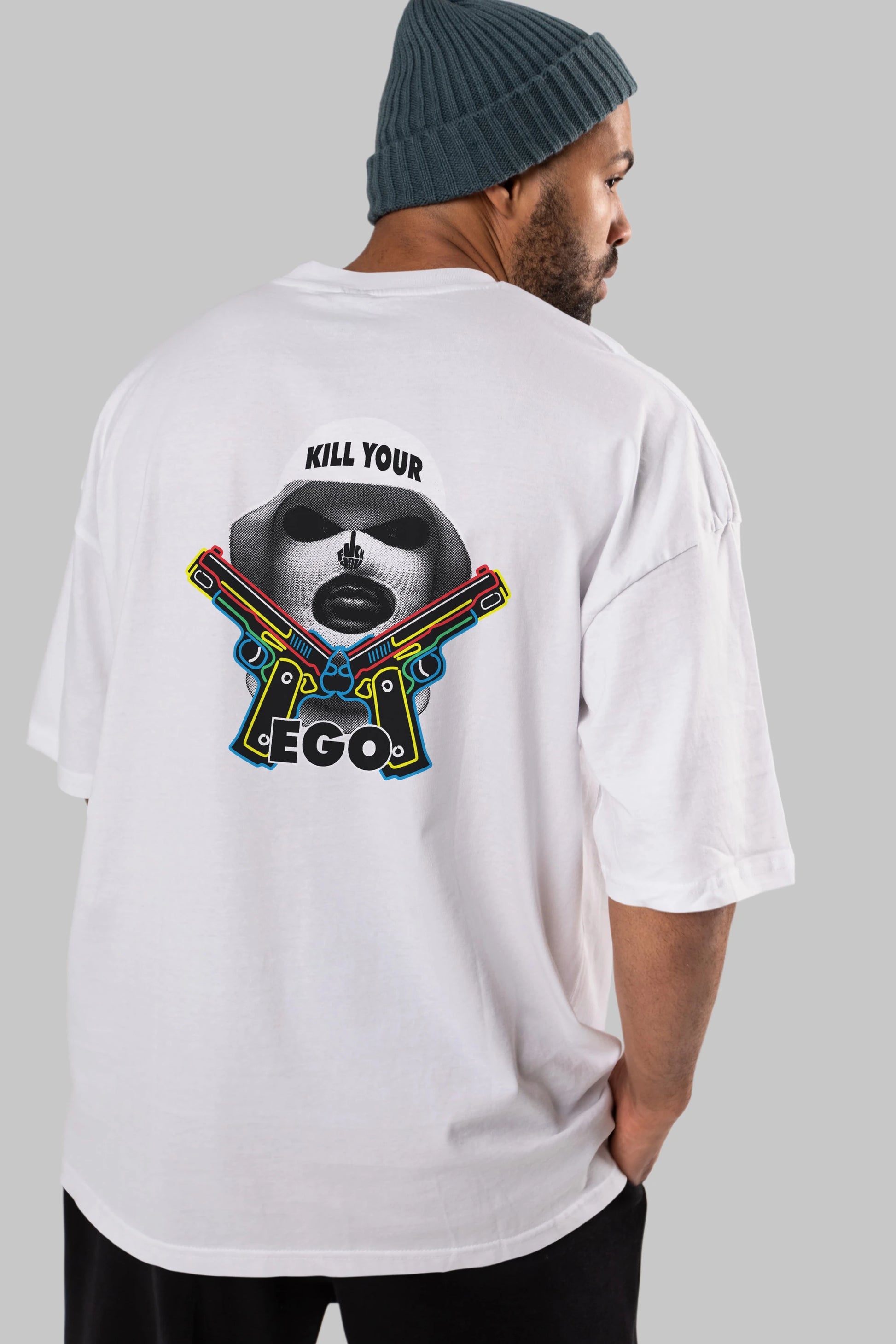 Kill Your Ego Arka Baskılı Oversize t-shirt Erkek Kadın Unisex