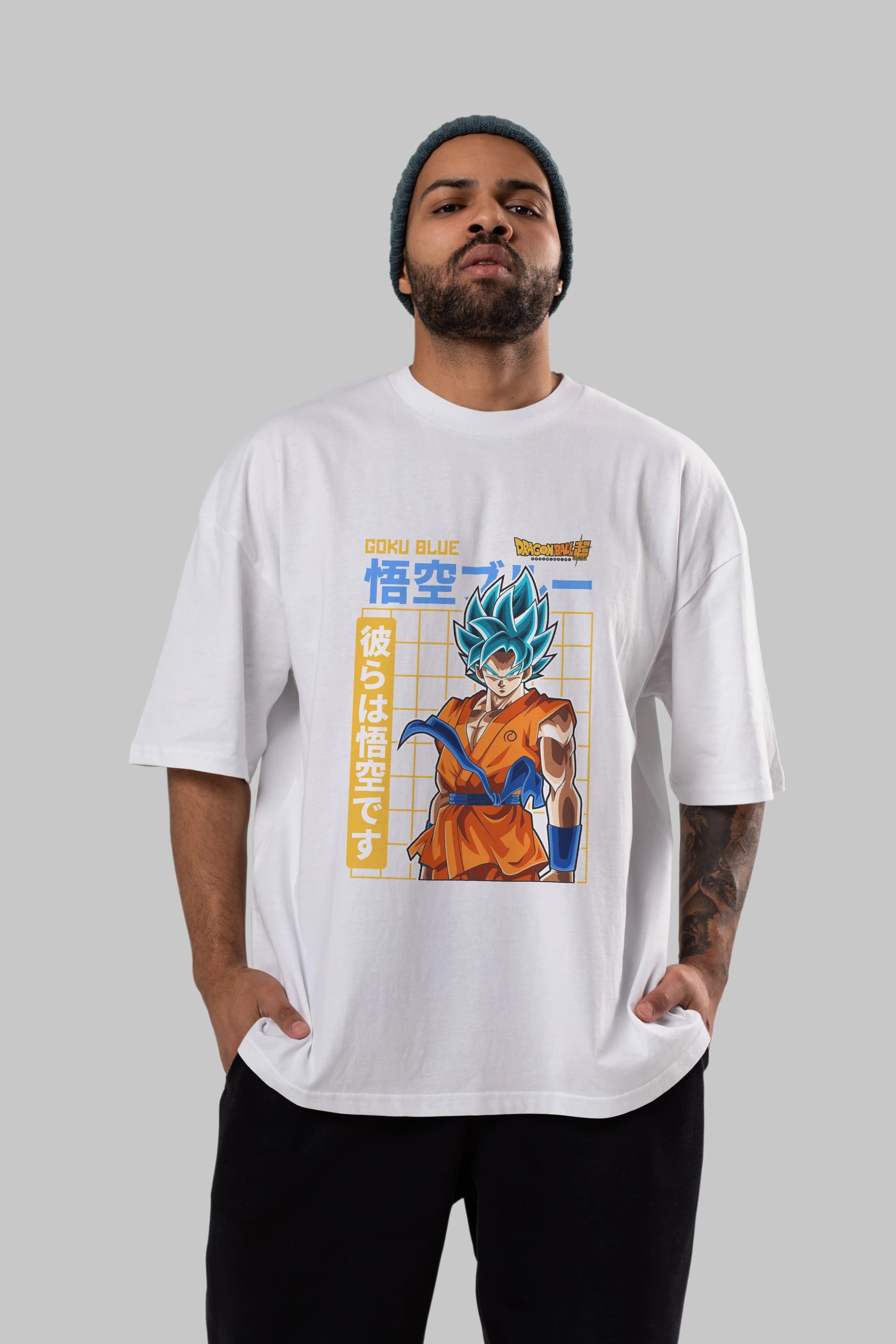 GOKU 1 Anime Ön Baskılı Oversize t-shirt %100 pamuk Erkek Kadın Unisex