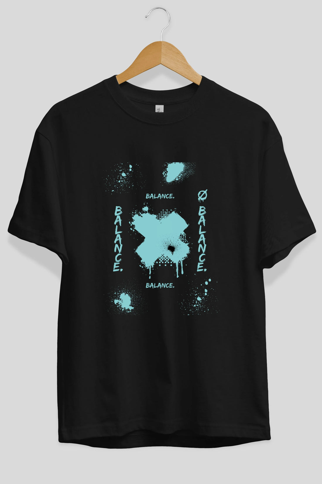 Balance Balance Yazılı Ön Baskılı Oversize t-shirt Erkek Kadın Unisex