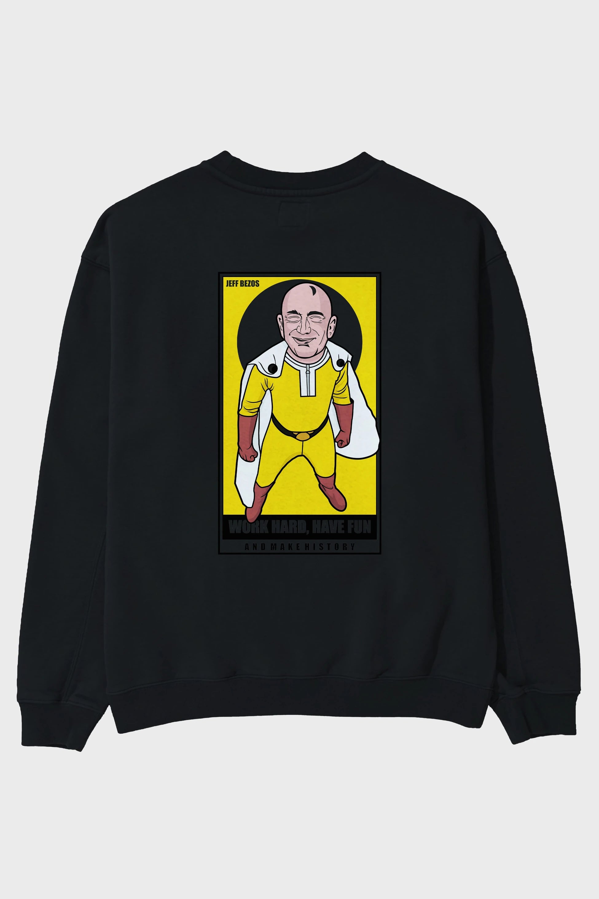 Jeff Bezos Saitama Arka Baskılı Oversize Sweatshirt Erkek Kadın Unisex