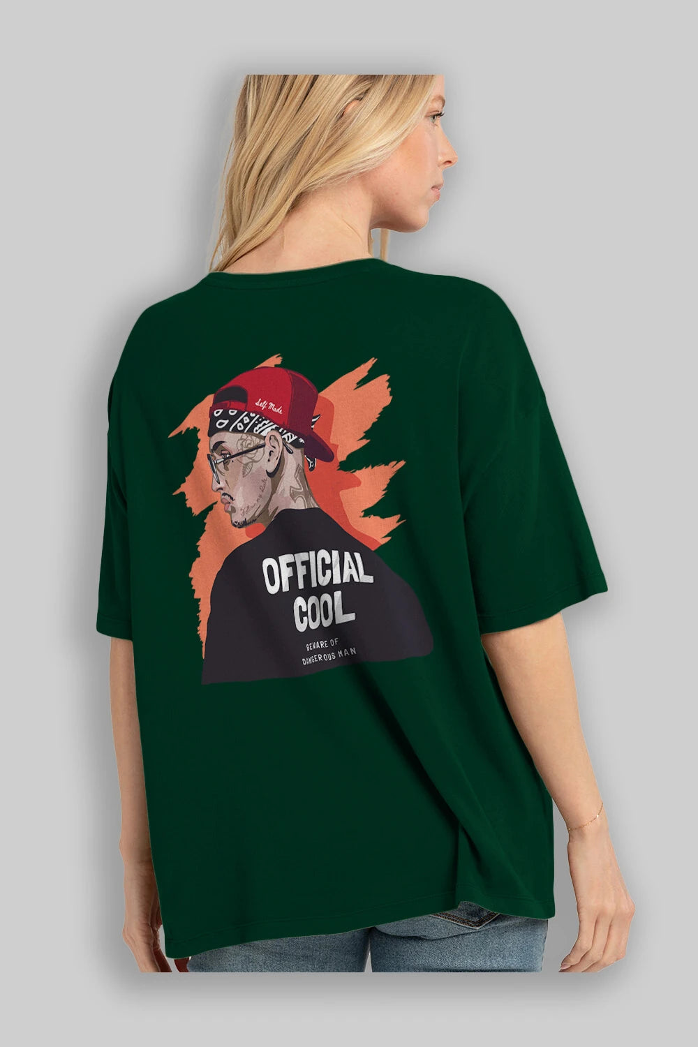 Official Cool Arka Baskılı Oversize t-shirt Erkek Kadın Unisex