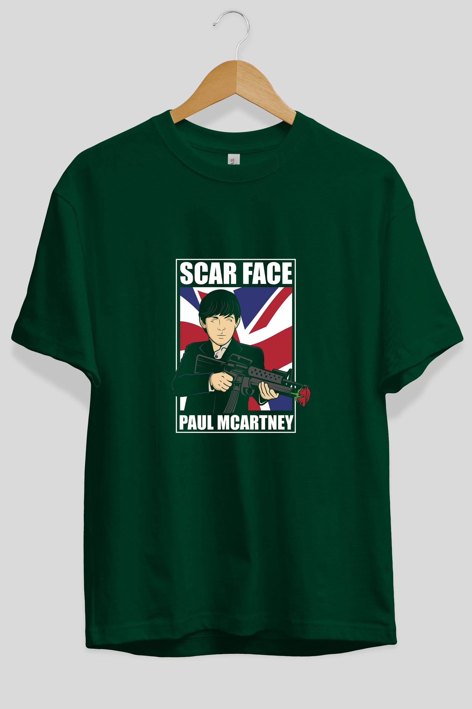 Paul Mccartney Scar Face Ön Baskılı Oversize t-shirt Erkek Kadın Unisex %100 Pamuk tişort