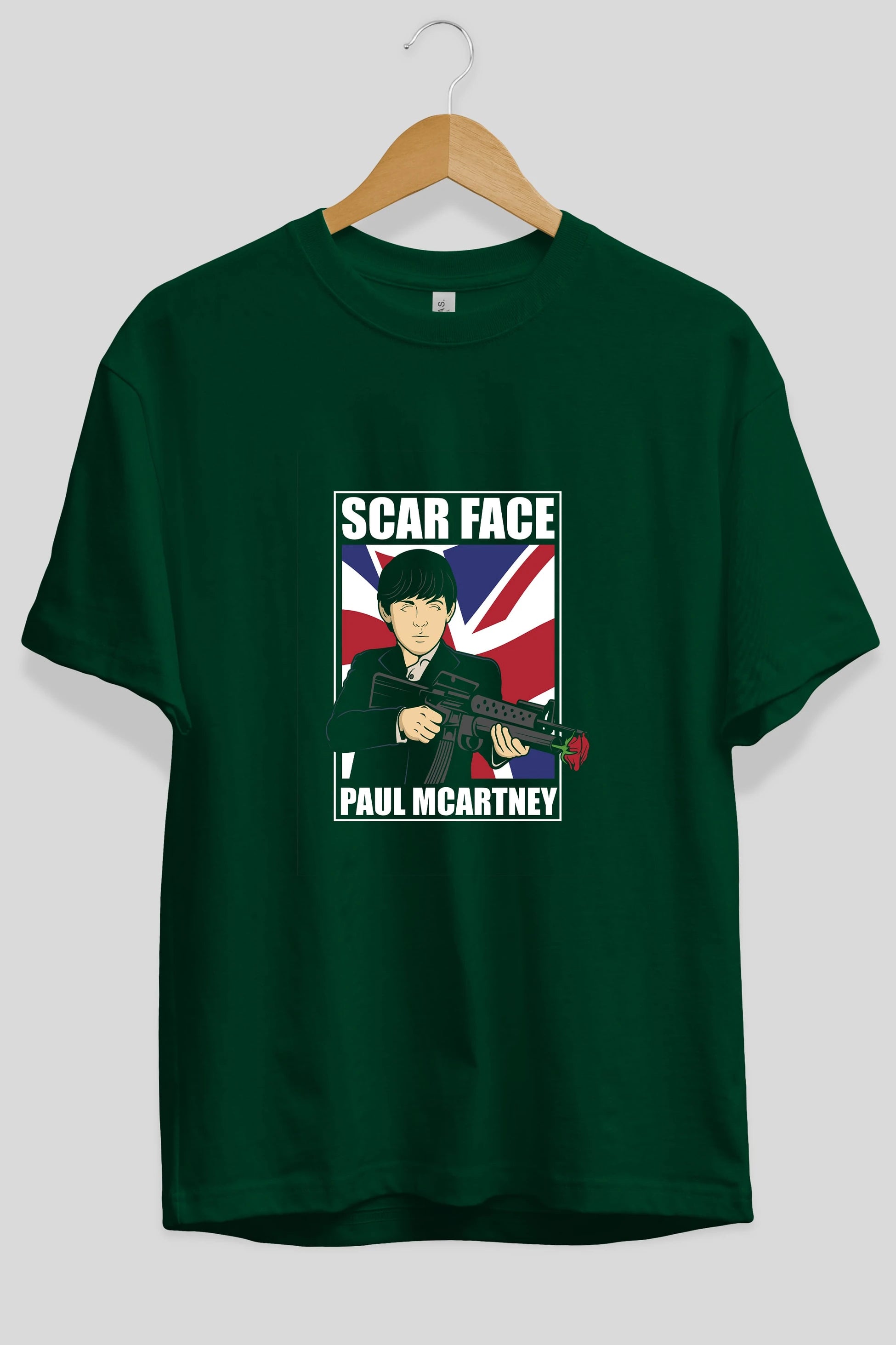 Paul Mccartney Scar Face Ön Baskılı Oversize t-shirt Erkek Kadın Unisex %100 Pamuk tişort