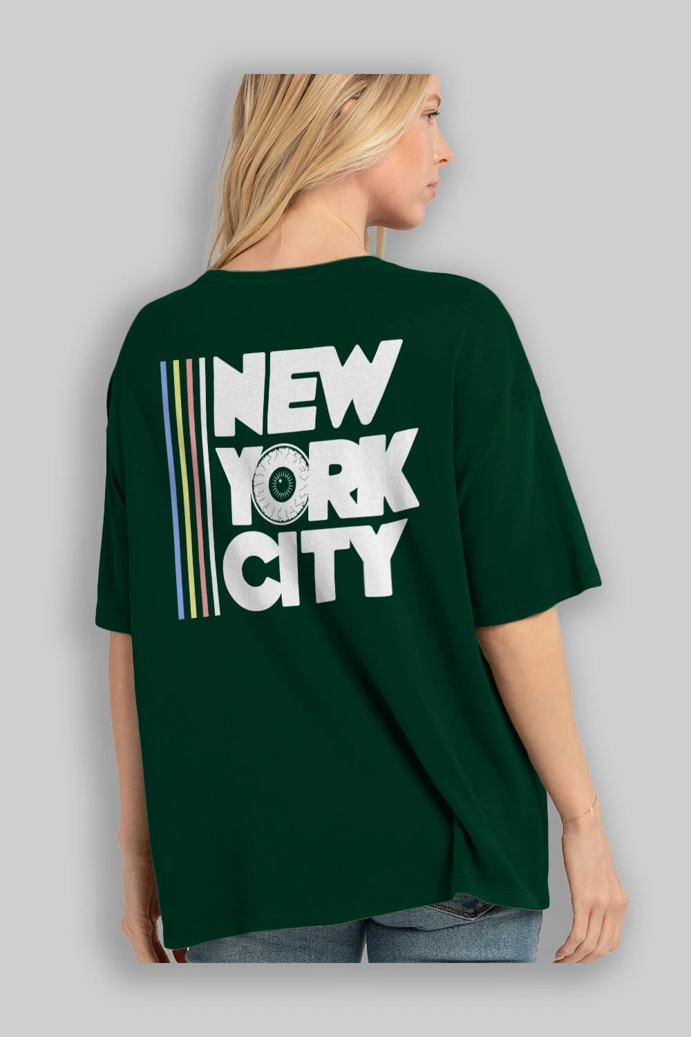 New York City Style Arka Baskılı Oversize t-shirt Erkek Kadın Unisex