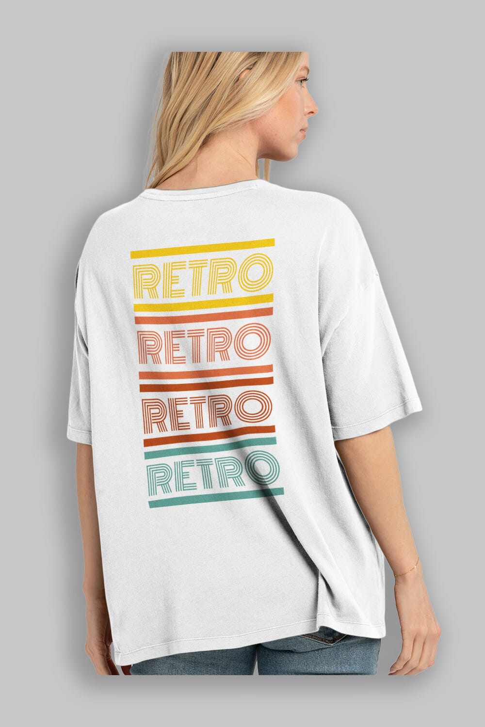 Retro Yazılı Arka Baskılı Oversize t-shirt Erkek Kadın Unisex
