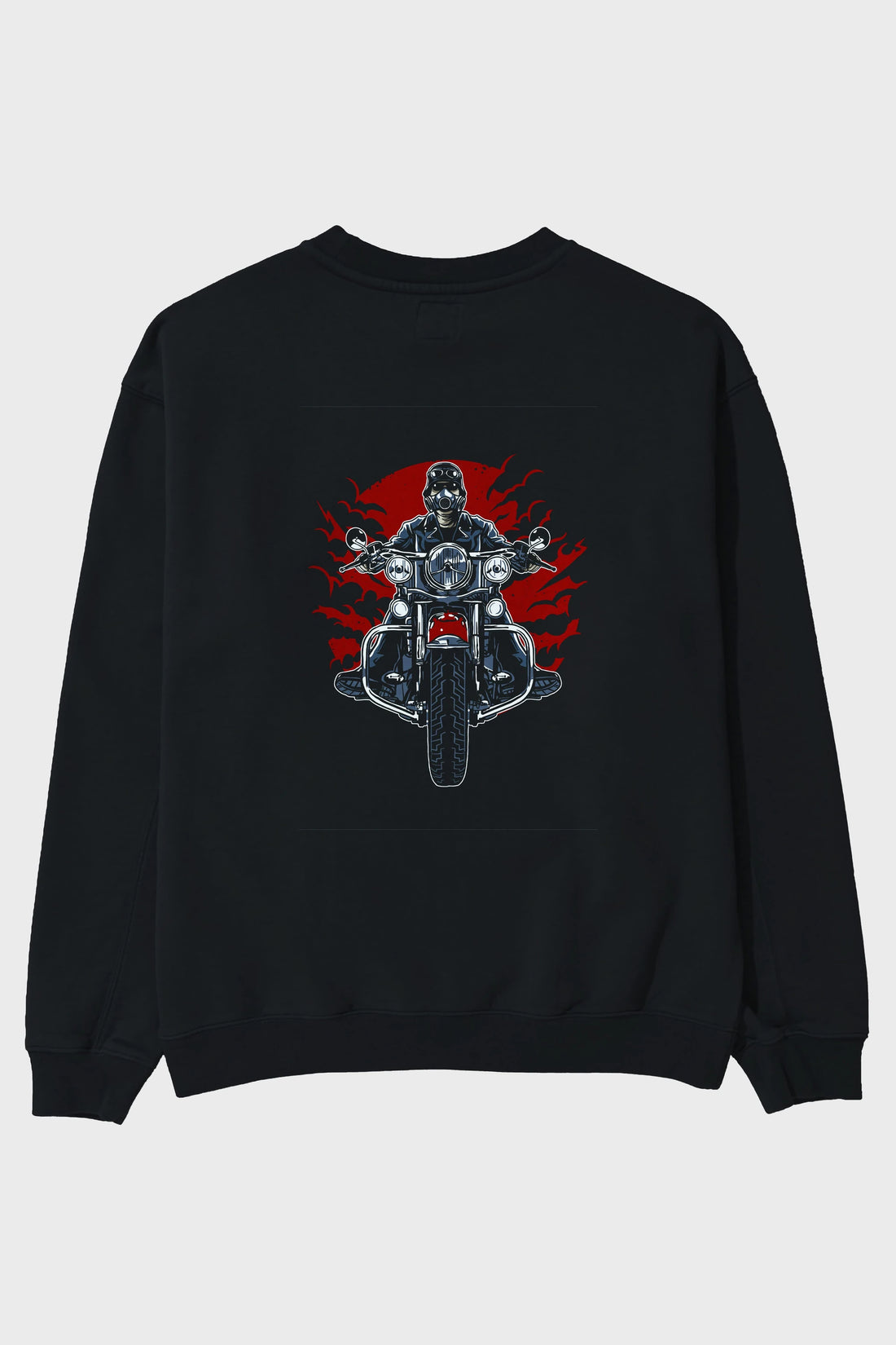 Wild Biker Arka Baskılı Oversize Sweatshirt Erkek Kadın Unisex