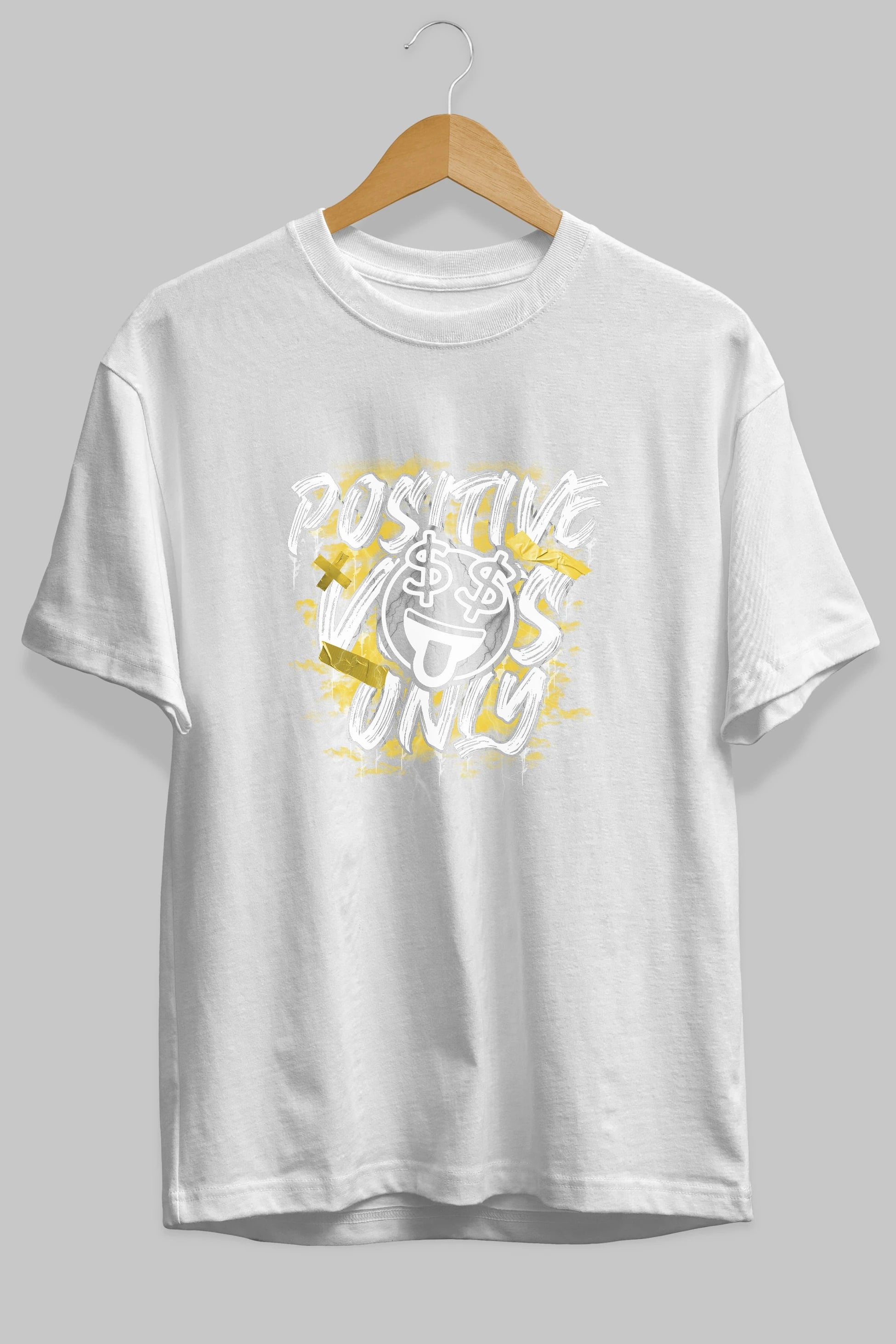 Positive Only Ön Baskılı Oversize t-shirt Erkek Kadın Unisex