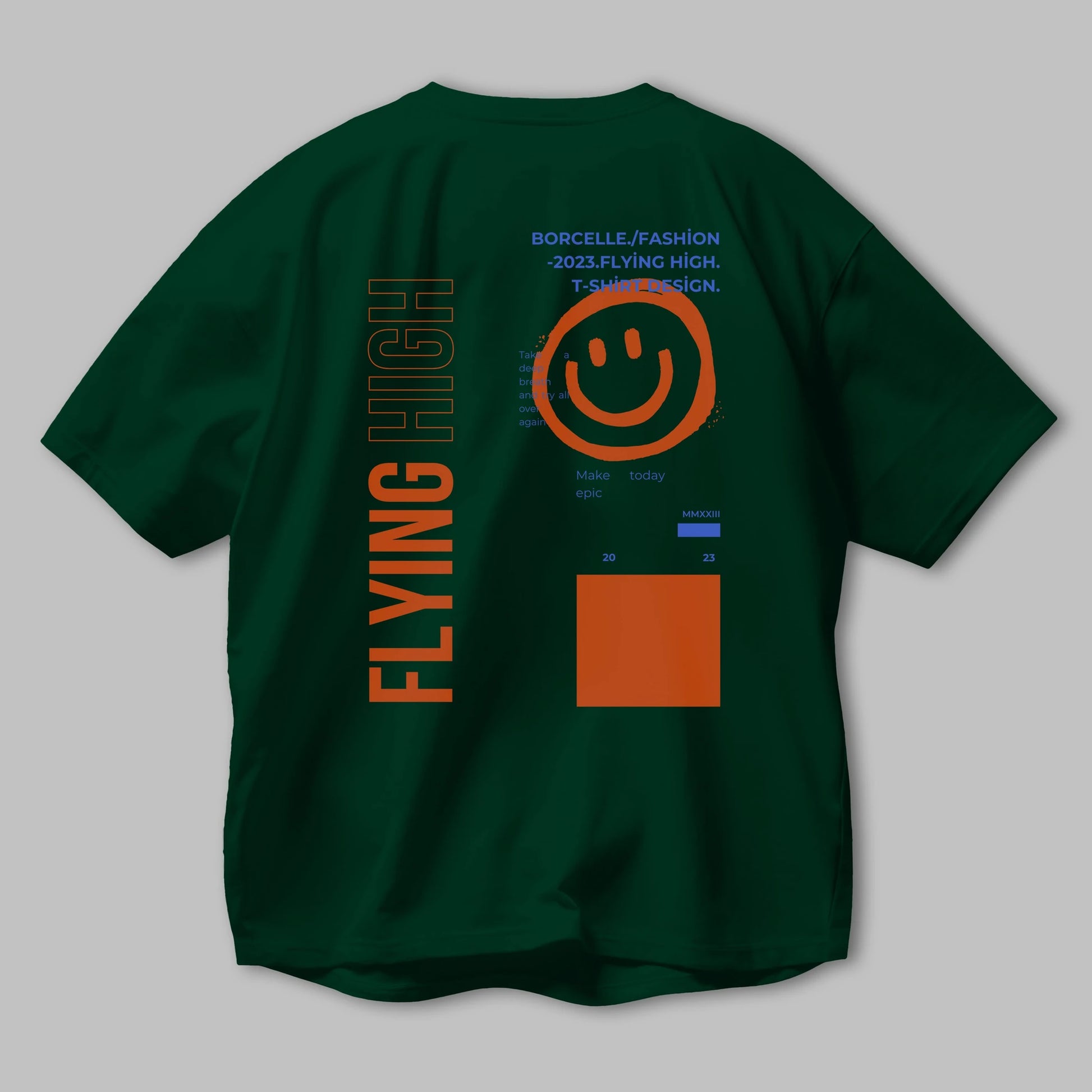 Flying High Yazılı Arka Baskılı Oversize t-shirt Erkek Kadın Unisex
