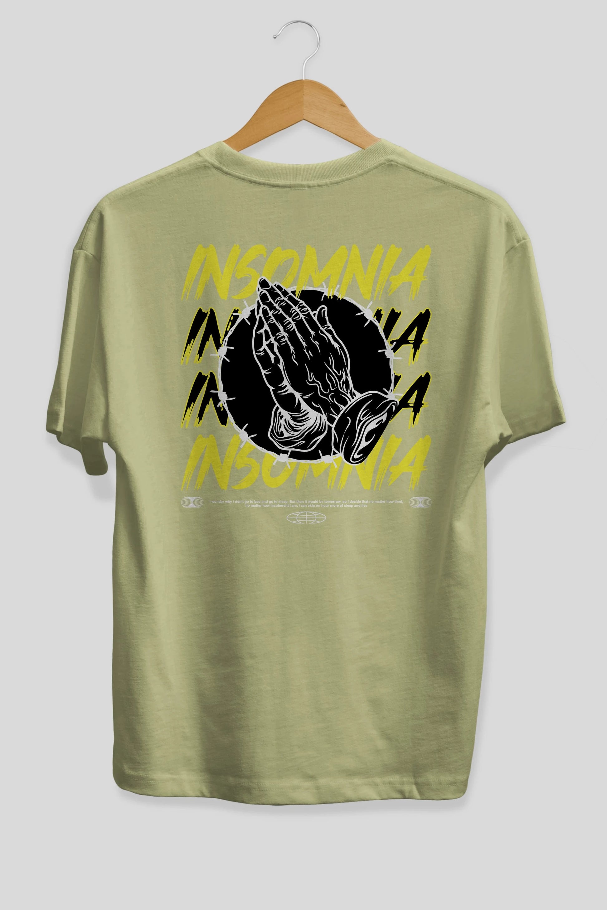 Insomnia Streetwear Arka Baskılı Oversize t-shirt Erkek Kadın Unisex