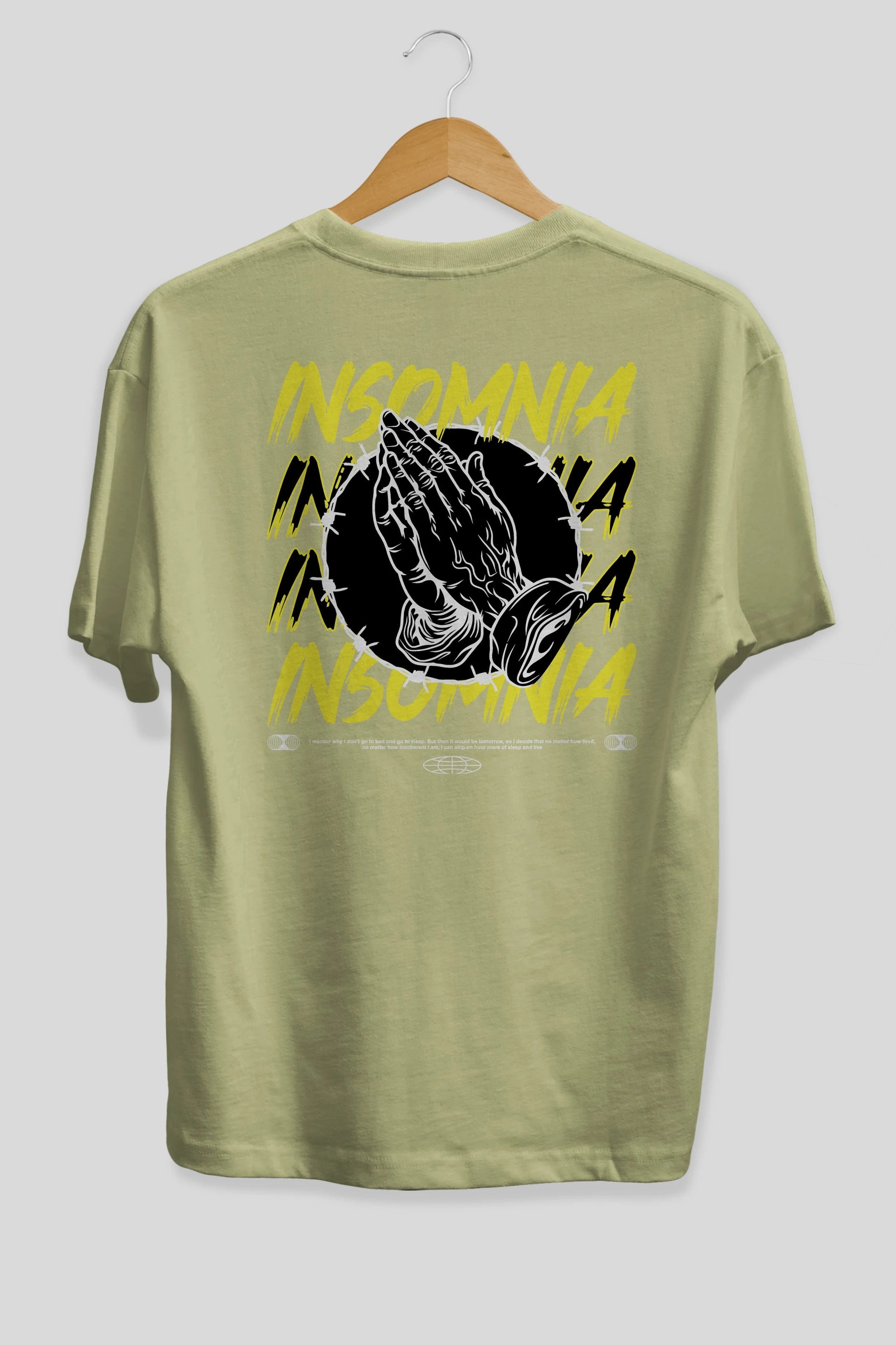 Insomnia Streetwear Arka Baskılı Oversize t-shirt Erkek Kadın Unisex