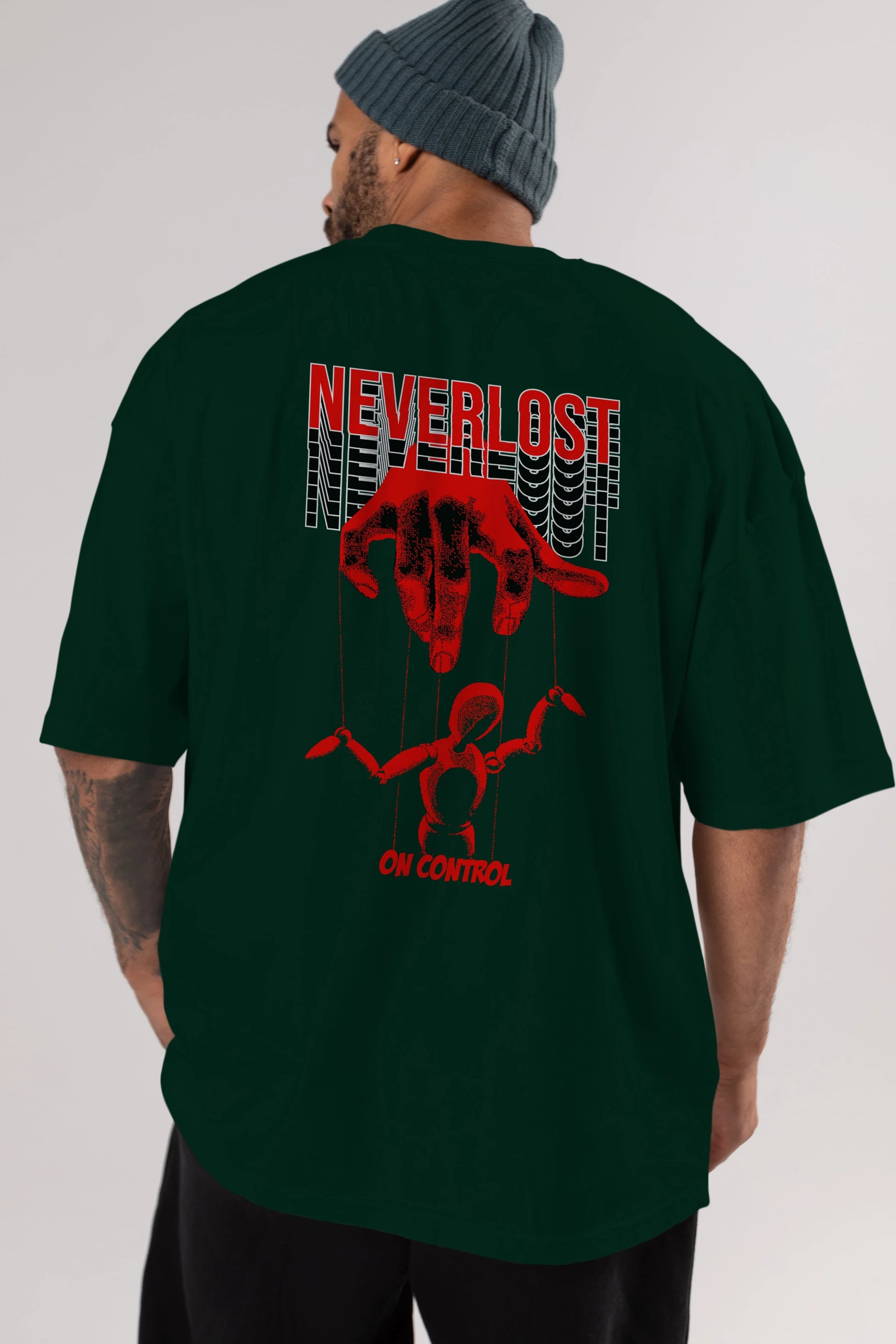 Neverlost on Control Arka Baskılı Oversize t-shirt Erkek Kadın Unisex