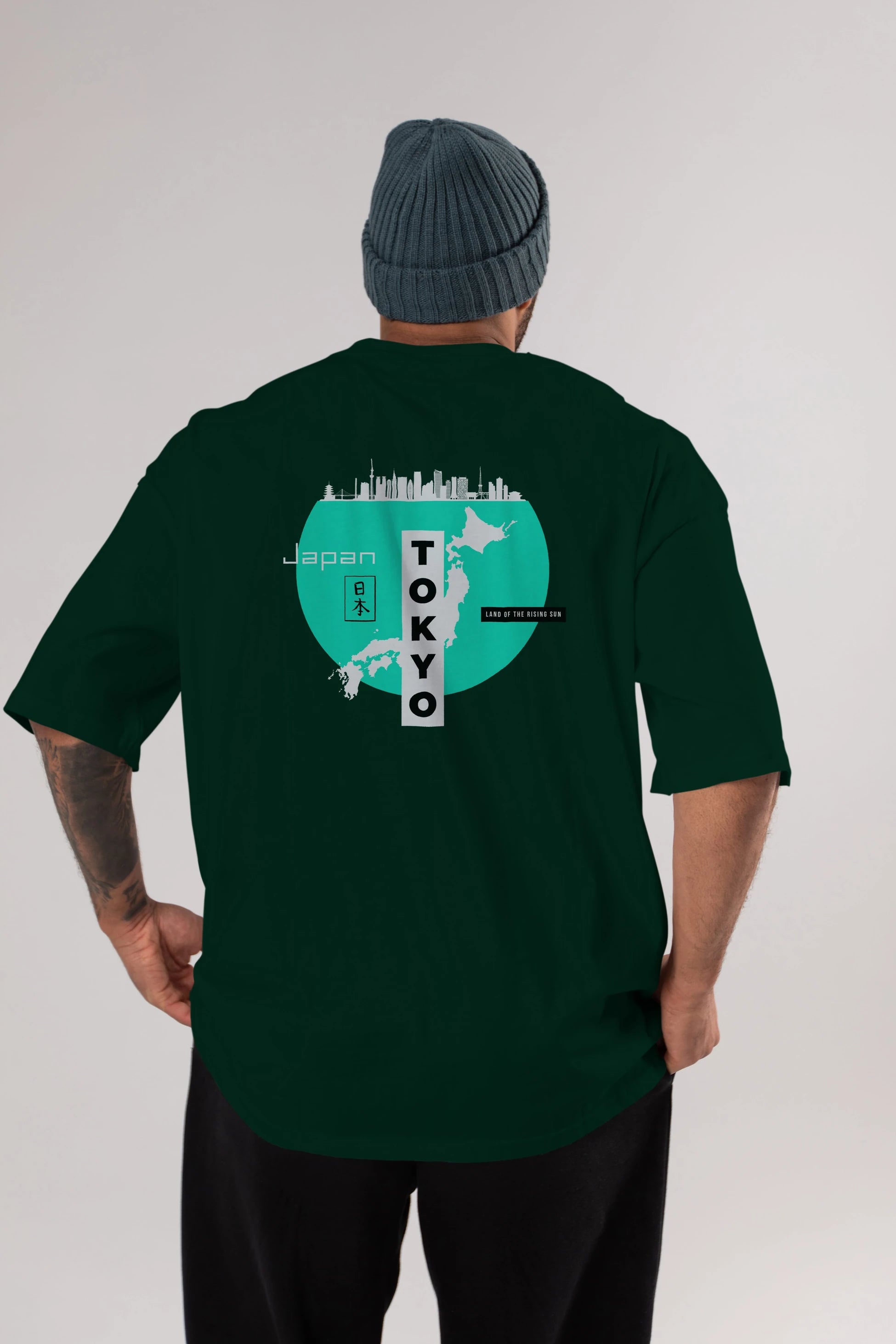Japan Tokyo Arka Baskılı Oversize t-shirt Erkek Kadın Unisex