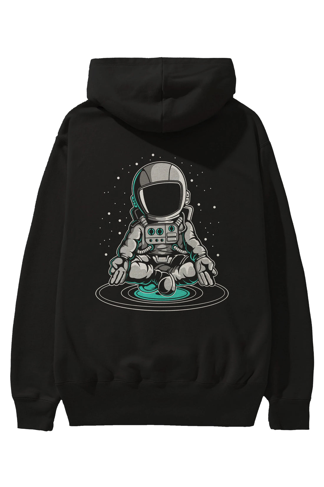 Astronaut Meditation Arka Baskılı Hoodie Oversize Kapüşonlu Sweatshirt Erkek Kadın Unisex