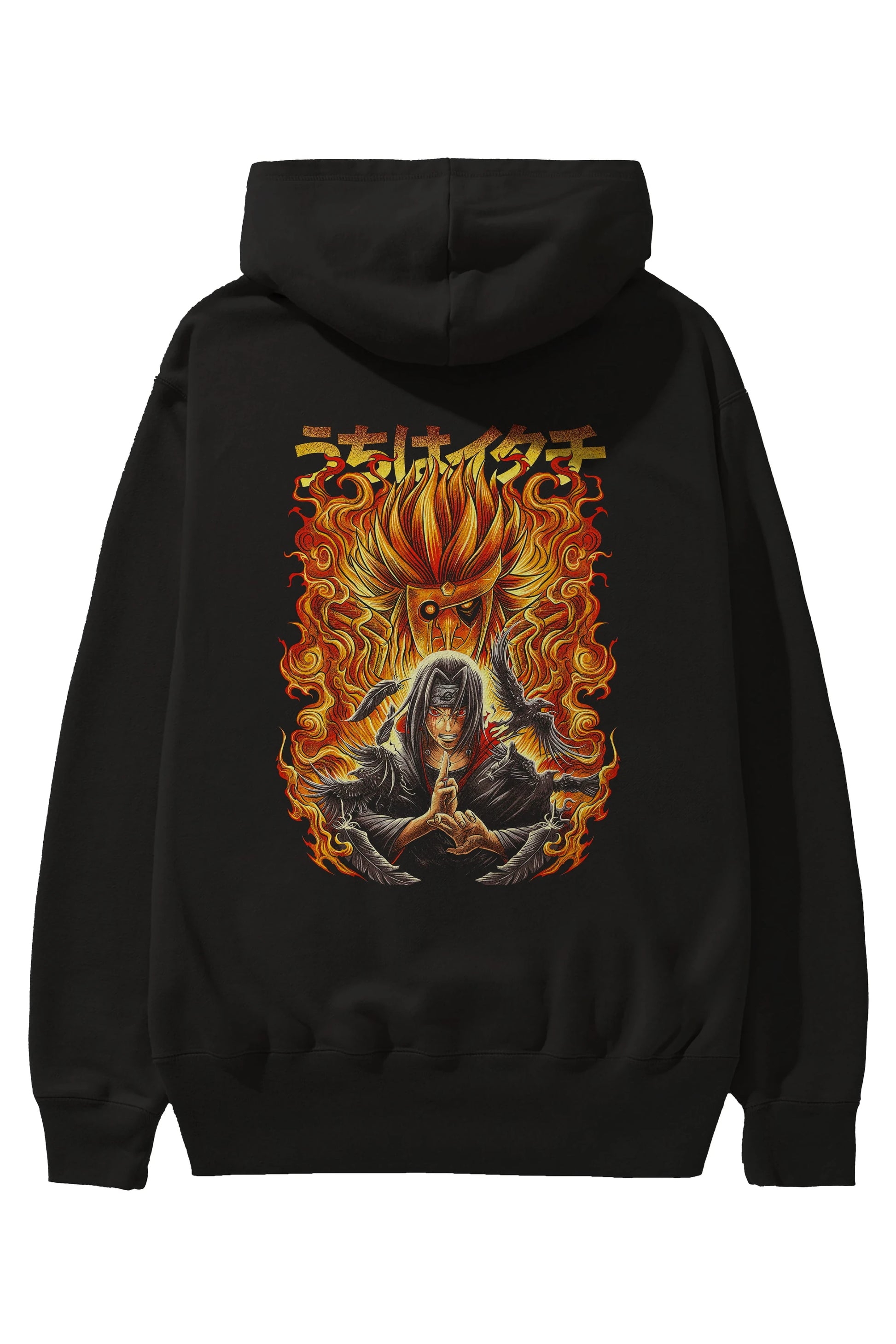 NARUTO ITACHI UCHIHA Anime Arka Baskılı Hoodie Oversize Kapüşonlu Sweatshirt Erkek Kadın Unisex