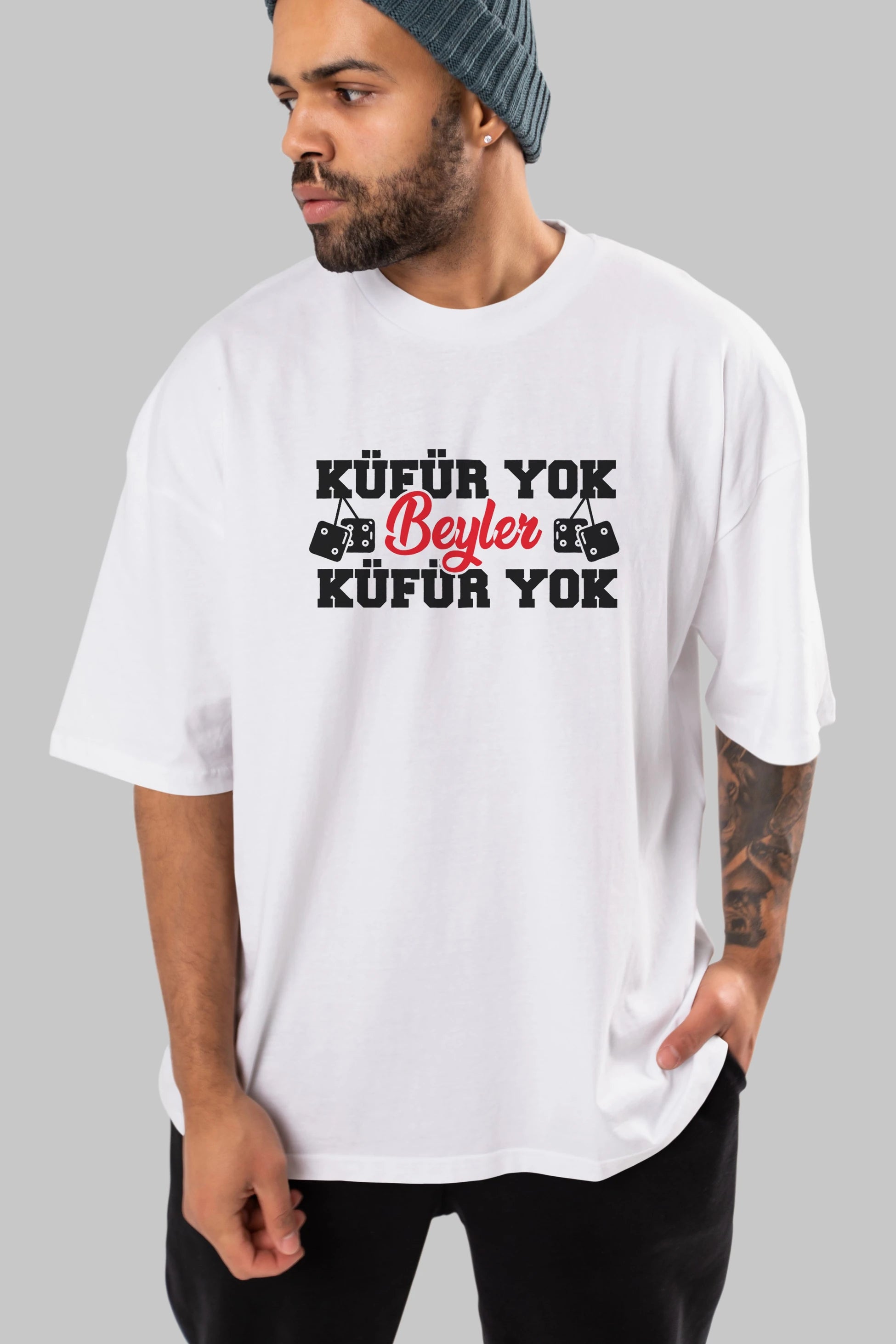 Küfür Yok Beyler Ön Baskılı Oversize t-shirt %100 pamuk Erkek Kadın Unisex