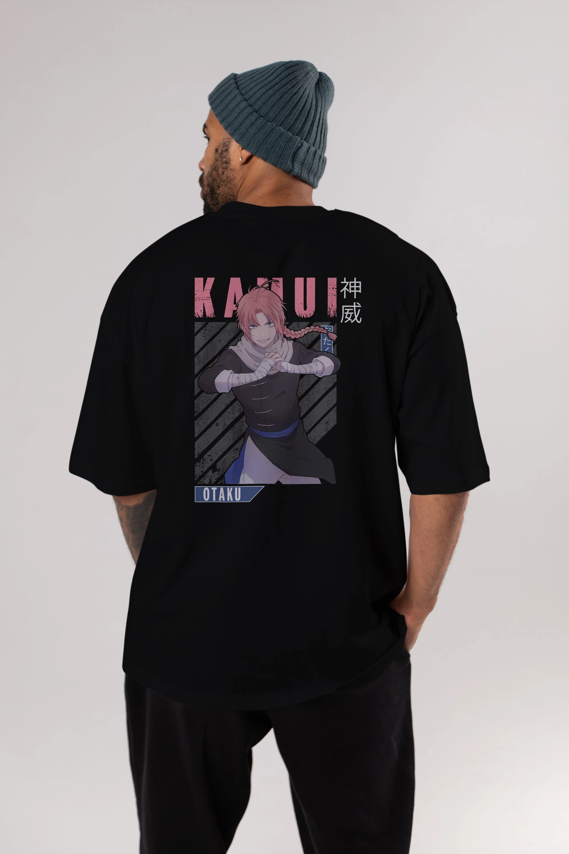 Kamui GINTAMA Anime Arka Baskılı Oversize t-shirt Erkek Kadın Unisex