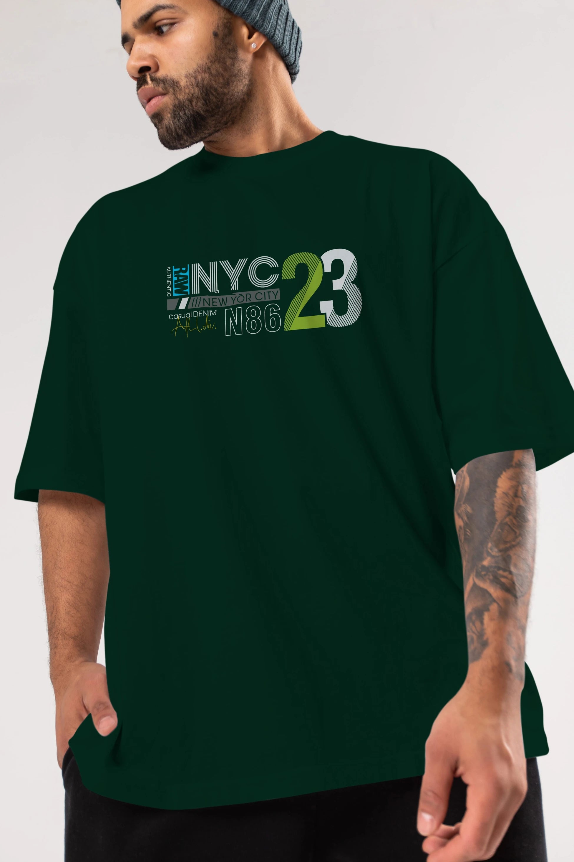 NYC 23 Ön Baskılı Oversize t-shirt Erkek Kadın Unisex
