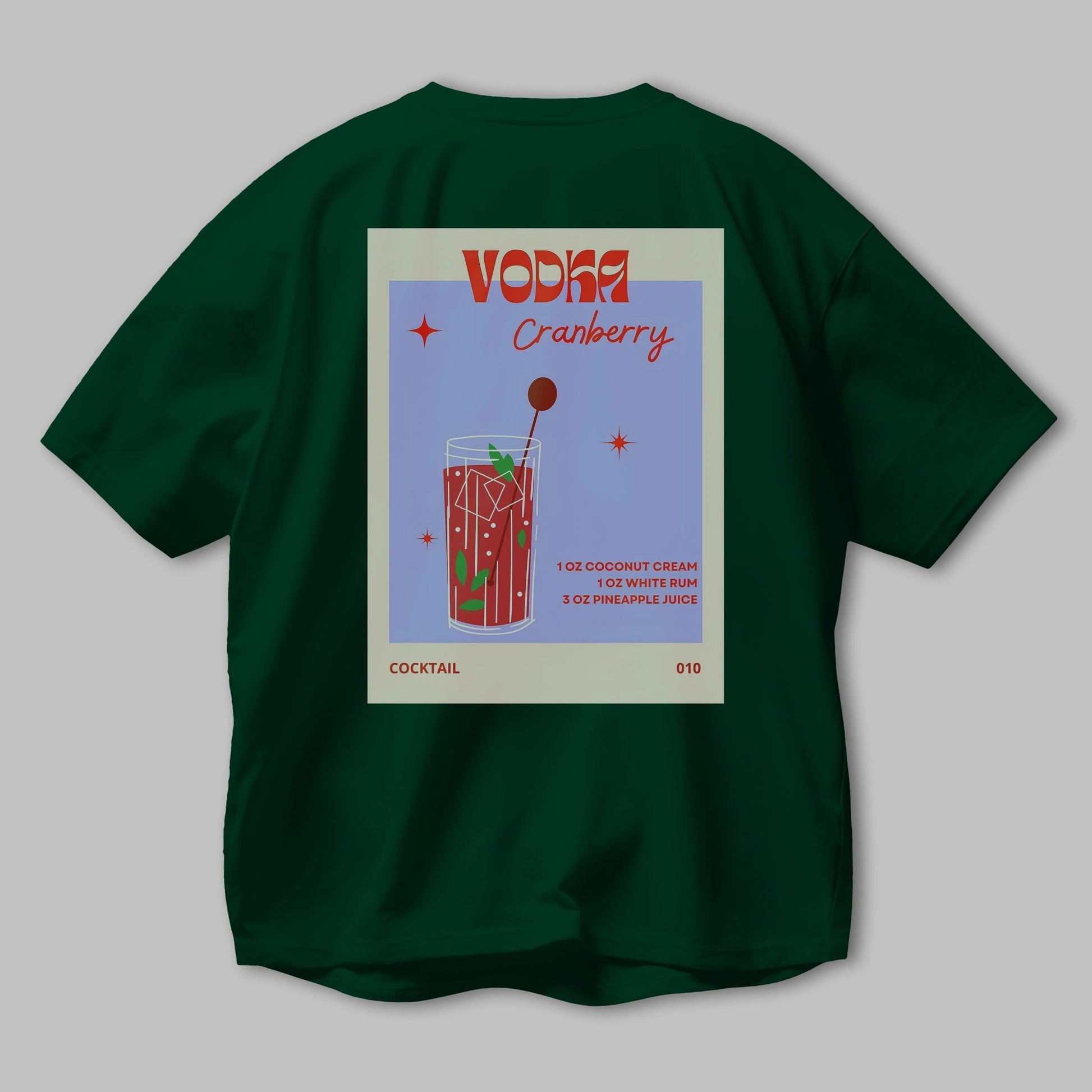 Vodka Cranberry Arka Baskılı Oversize t-shirt Erkek Kadın Unisex %100 Pamuk Bisiklet Yaka tişort