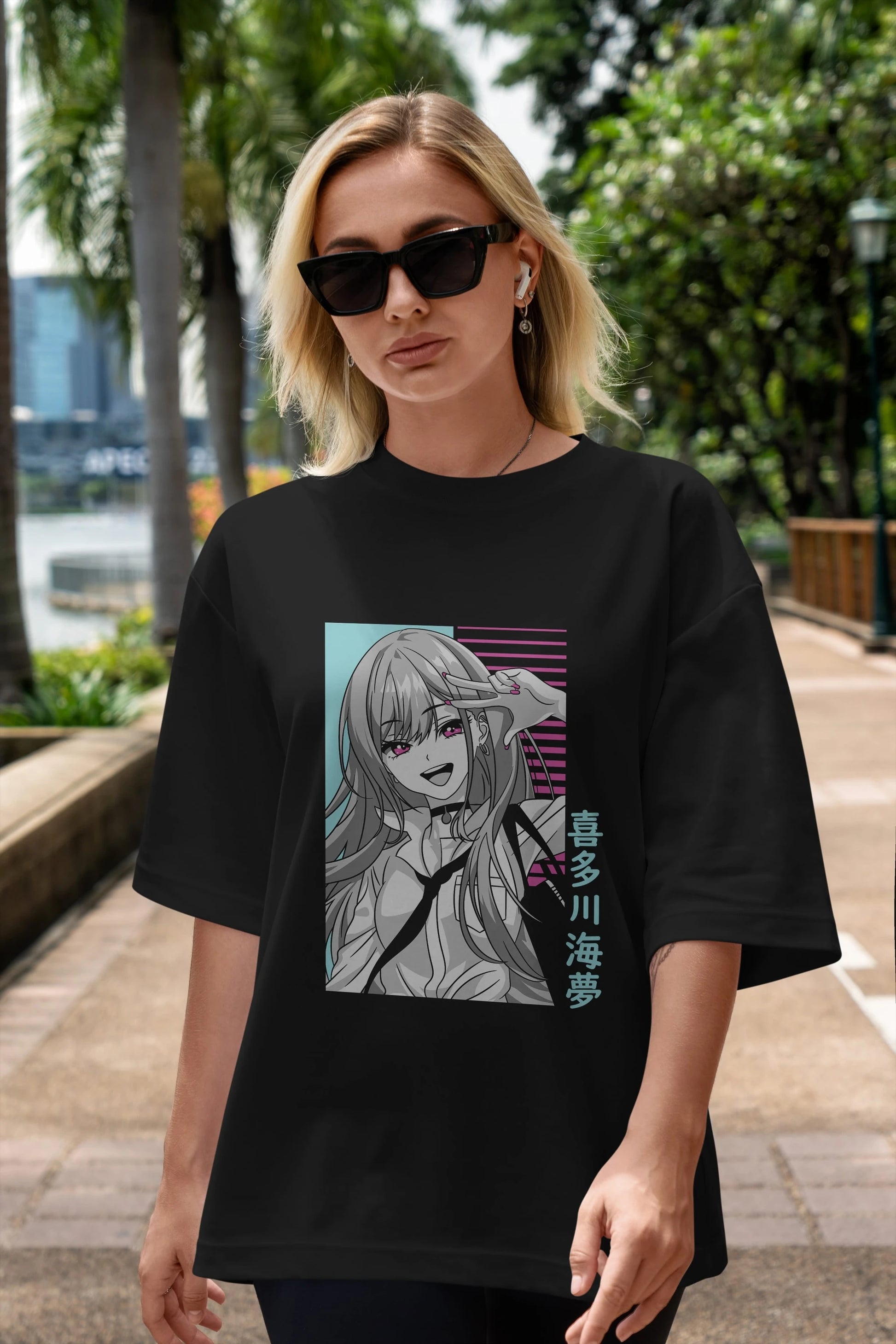 Marin Kitagawa 1 Anime Ön Baskılı Oversize t-shirt %100 pamuk Erkek Kadın Unisex