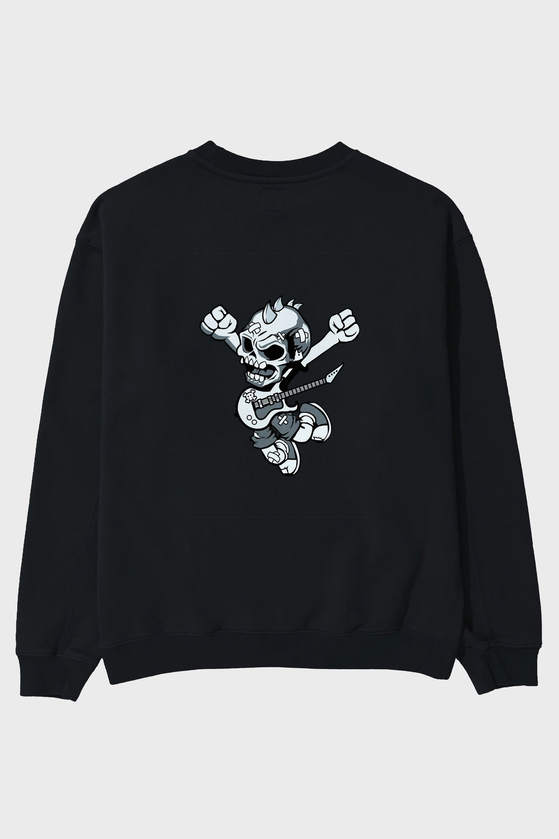 Punk Rocker Metal Guitar Arka Baskılı Oversize Sweatshirt Erkek Kadın Unisex